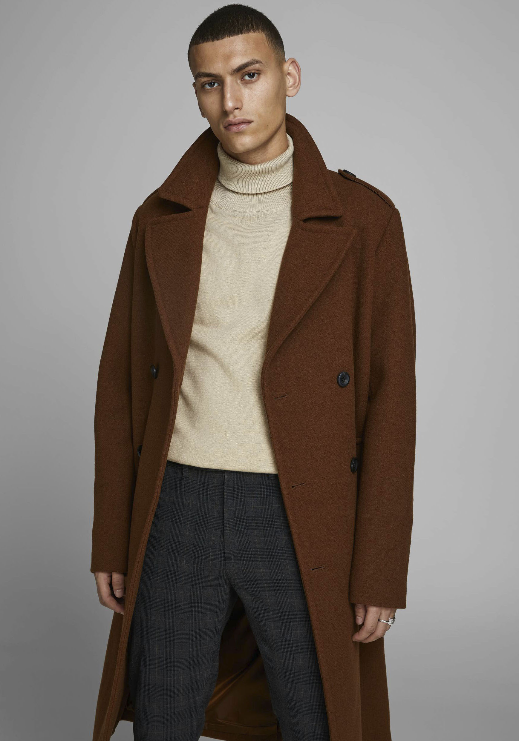 Jack & Jones "JJEEMIL KNIT ROLL NECK NOOS" Baumwollmischung, regular fit