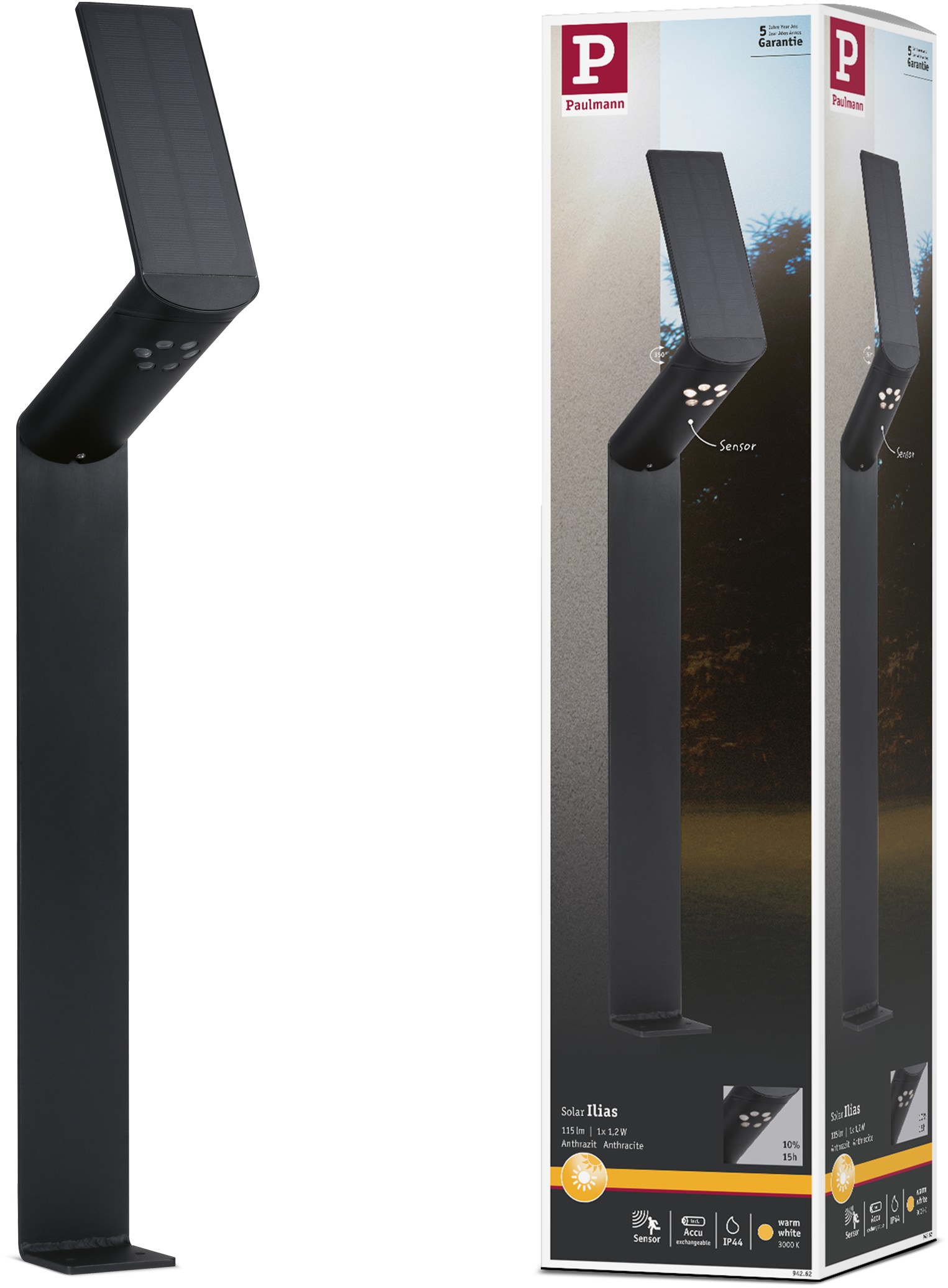 Paulmann LED Pollerleuchte "Ilias" LED-Board 1 Stk. Warmweiß LED-Board, Out günstig online kaufen