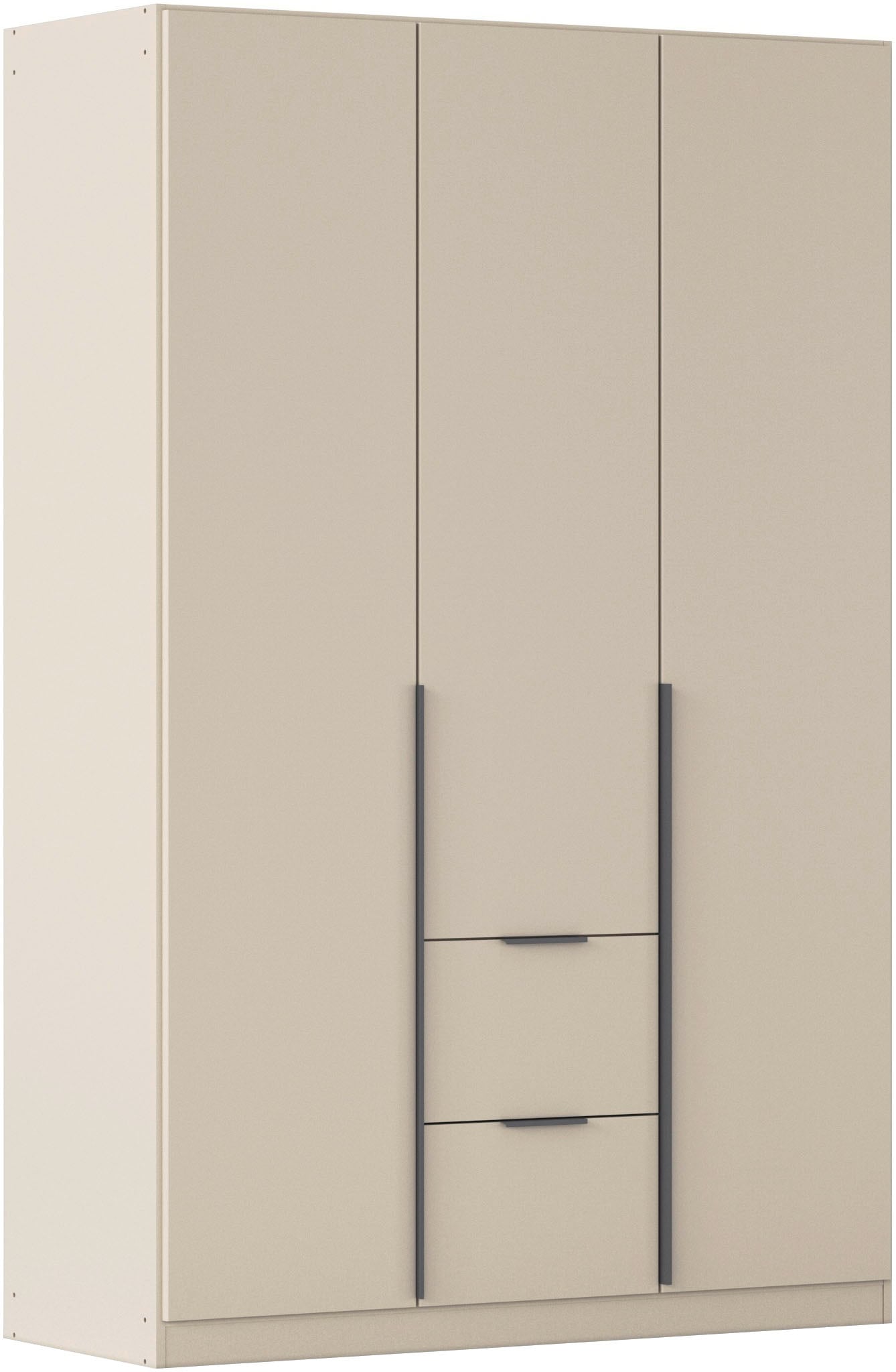 OTTO home Drehtürenschrank "Kleiderschrank Schrank Garderobe AGORDO mit Dekor- oder Hochglanzfront" in zwei Griff-Farben, Breite 136 cm, mit Außenschubkästen, Serie in 7 Breiten und 2 Höhen MADE IN GERMANY