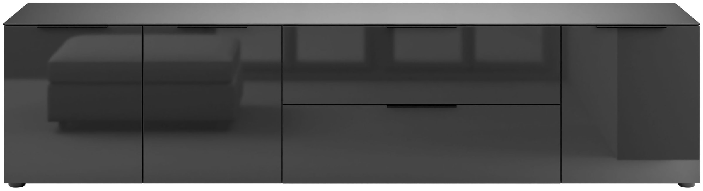 Manjana Möbel Lowboard "Lowboard mit Chrom oder Schwarz matten Metallgriffe günstig online kaufen