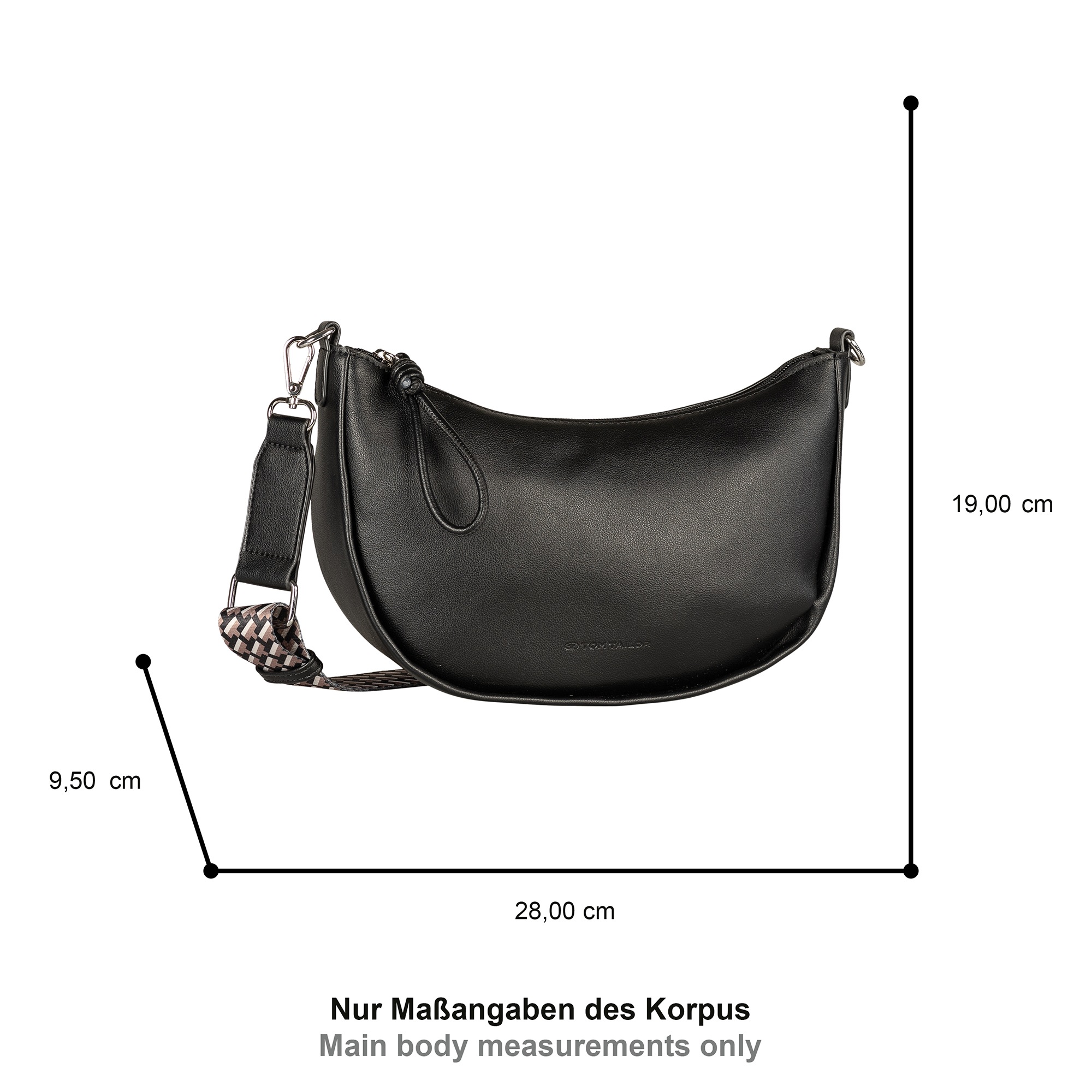 TOM TAILOR Handtasche »Tatiana«, fein gewebter dreifarbiger Gurtband mit harmonischem „T“´Logodruck