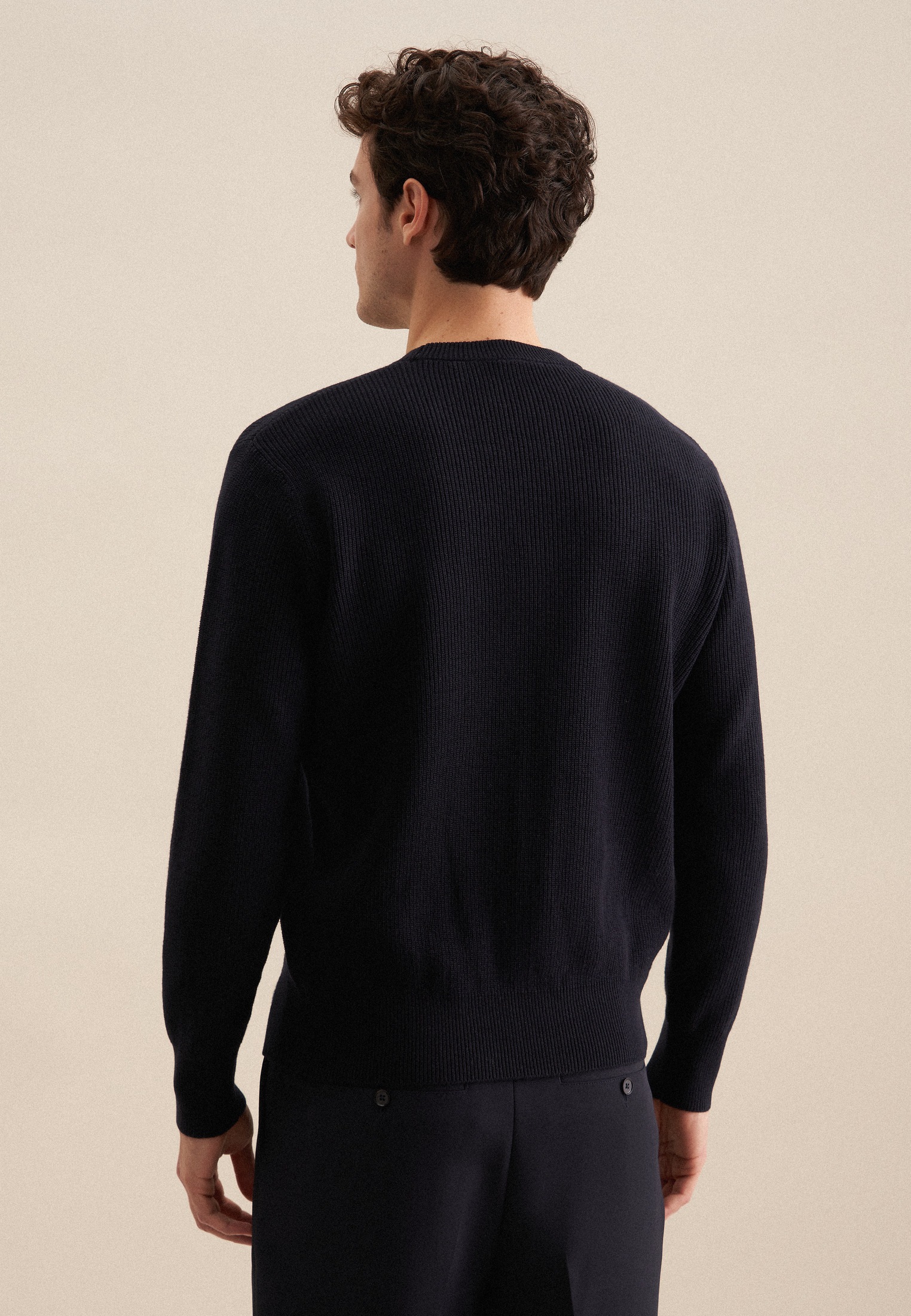 seidensticker Strickpullover "Schwarze Rose", 1/1 Rundhals Uni günstig online kaufen