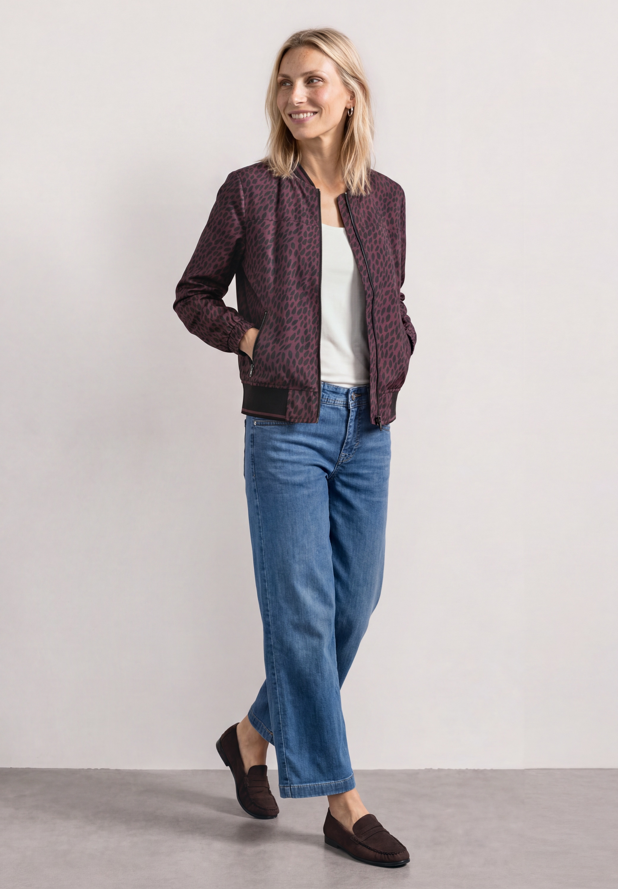 STREET ONE Blouson ohne Kapuze mit allover Leoprint