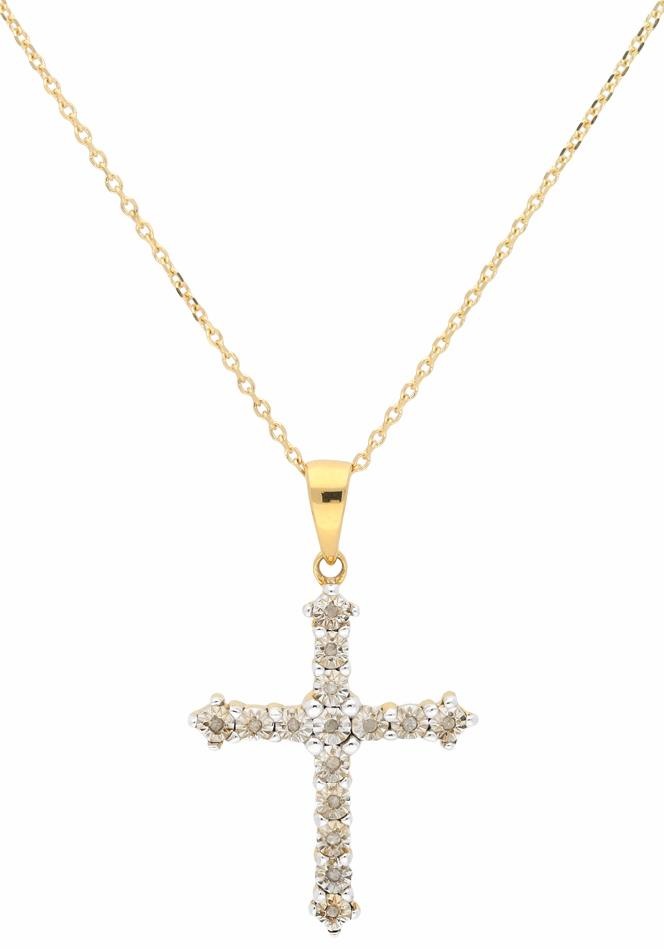 Firetti Kreuzkette »Schmuck Kreuz Geschenk, für BAUR glitzernd«, mit | Diamanten bestellen