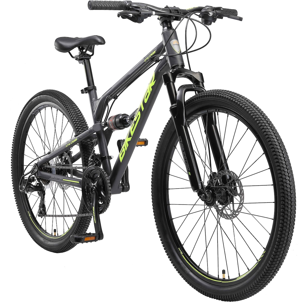 Bikestar Mountainbike, 21 Gang, Shimano, RD-TY300 Schaltwerk, Kettenschaltung