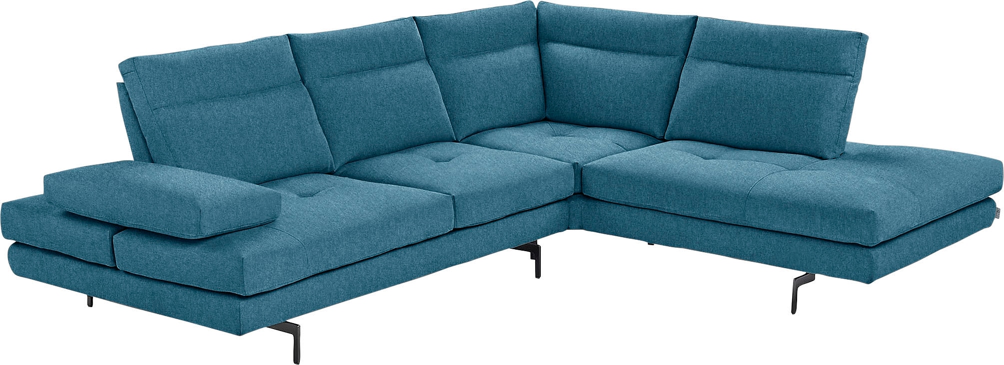 CALIA ITALIA Ecksofa "Toby Wing, B/T: 288/232 cm, Designsofa mit sensationellem Sitzkomfort" L-Form, Sitztiefenverstellung, funktionale Ecke, Füße in schwarz matt