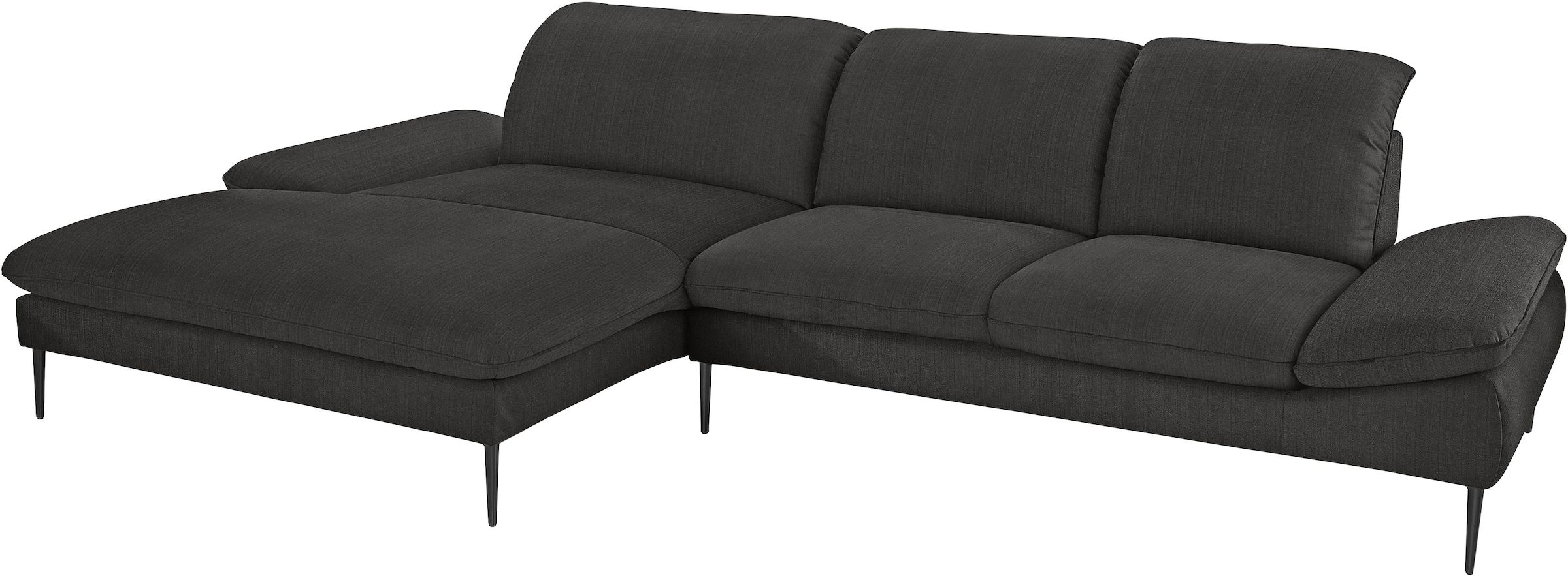 W.SCHILLIG Ecksofa »enjoy&MORE, Designsofa, bequem, zeitlos und elegant, L-Form«, Sitztiefenverstellung, Füße schwarz pulverbeschichtet, Breite 340 cm