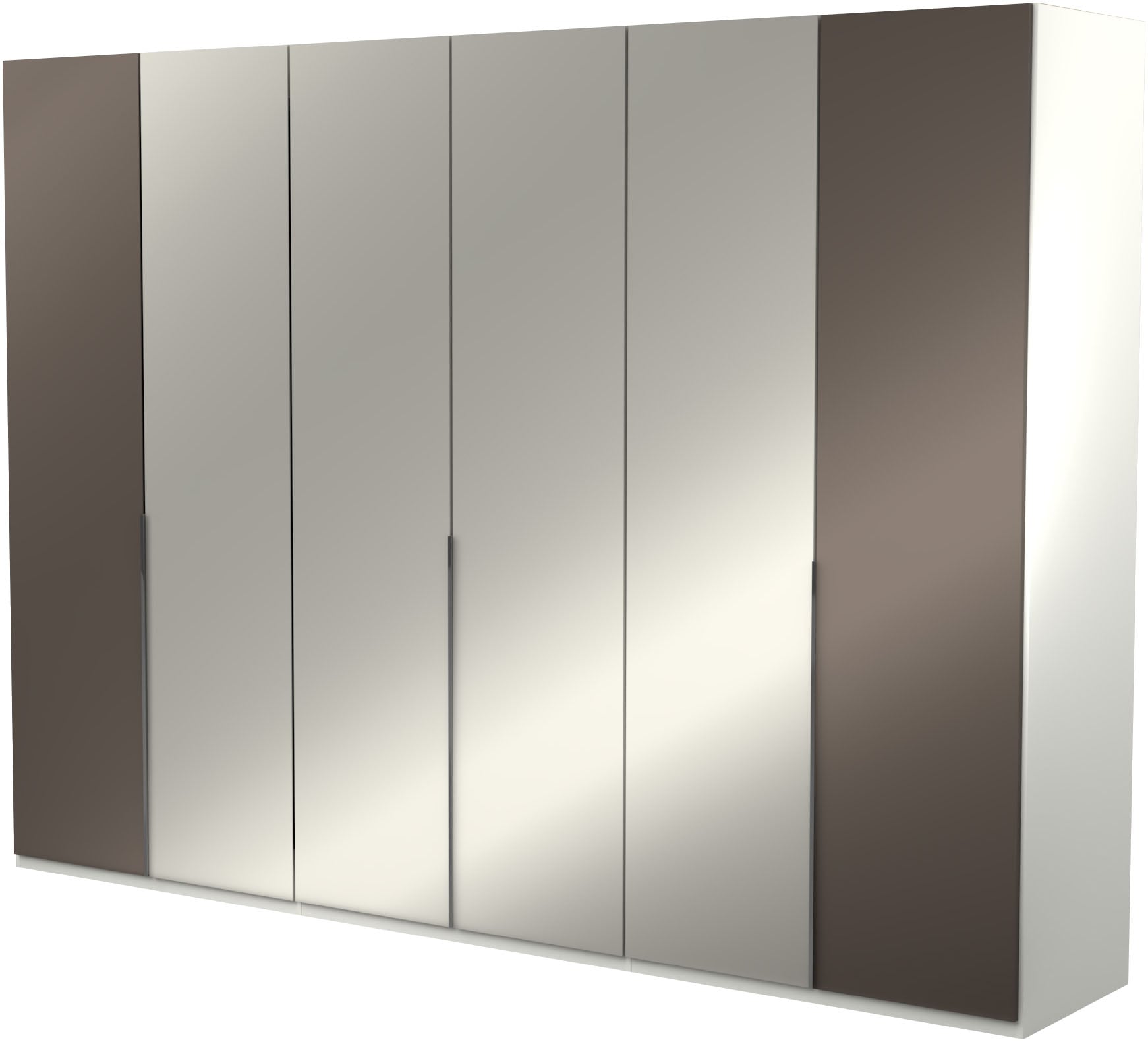 Musterring Kleiderschrank "San Diego, Kleiderschrank, Schrank, Garderobe, mit Glastüren" 1 Stk. tlg. 6-türig (gedämpft), 6 Böden, 3 Kleiderstangen, Chromgriffe