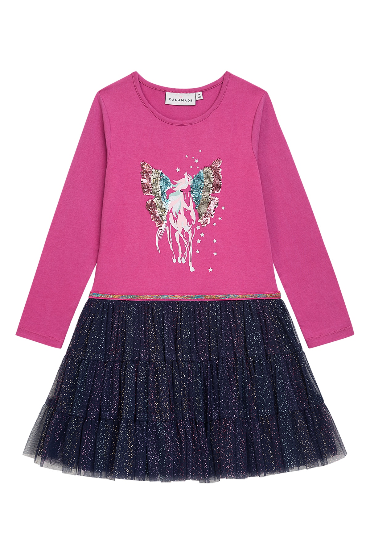 DANAMADE Mädchen Tüllkleid "DANAMADE Dresses DLINA"amaranth, Gr. 98, Oberteil: 95% Baumwolle, 5% Elasthan; Rock: 100% Polyester; Futter: 100%