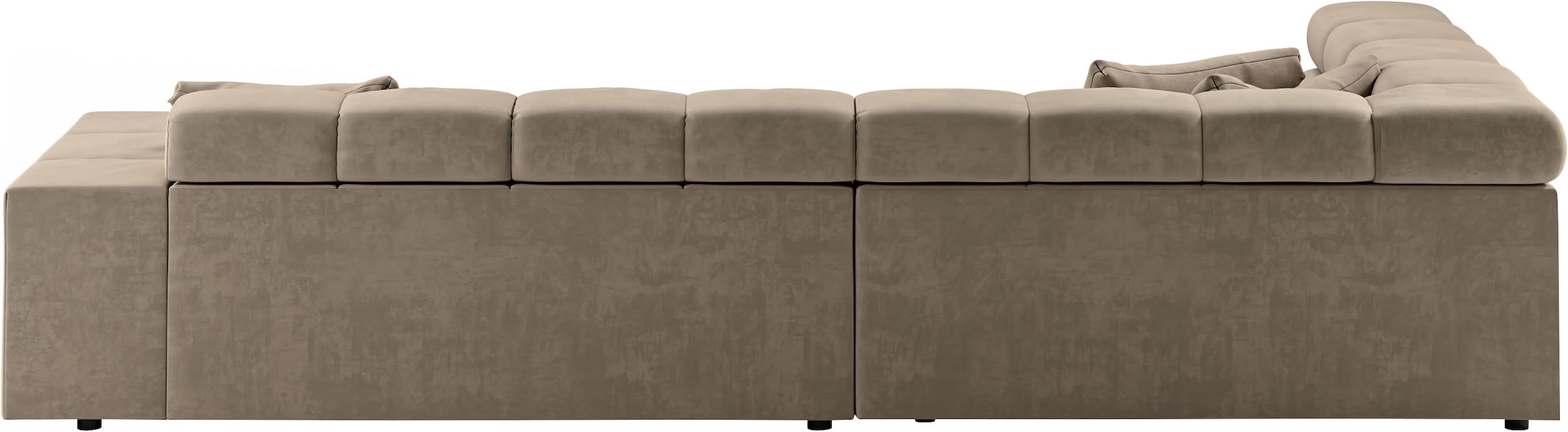 INOSIGN Ecksofa »Ancona incl. Kopfteilverstellung, Zierkissen Breite 319cm, L-Form«, wahlweise motorische Sitztiefenverstellung, auch in Cord + Easy Care
