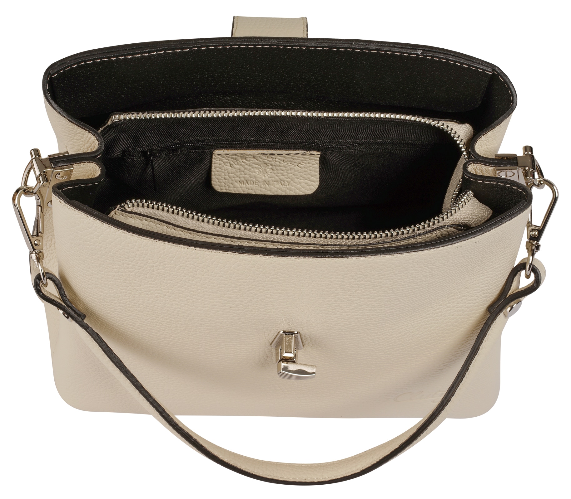 Cluty Umhängetasche, echt Leder, Made in Italy