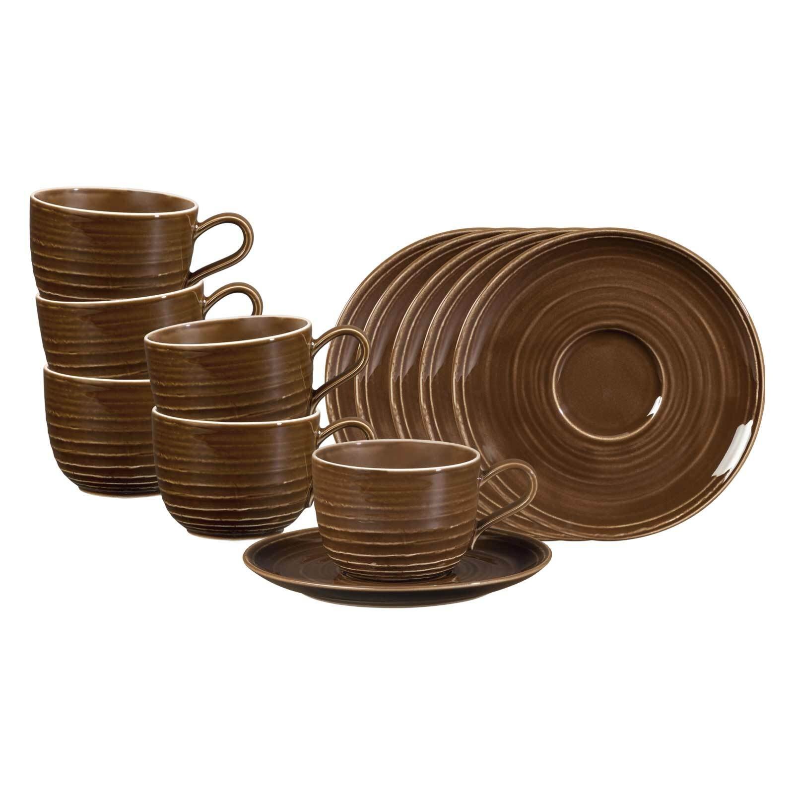 Seltmann Weiden Tasse "Kaffeetassen mit Untertassen Terra 260 ml 6er Set" günstig online kaufen