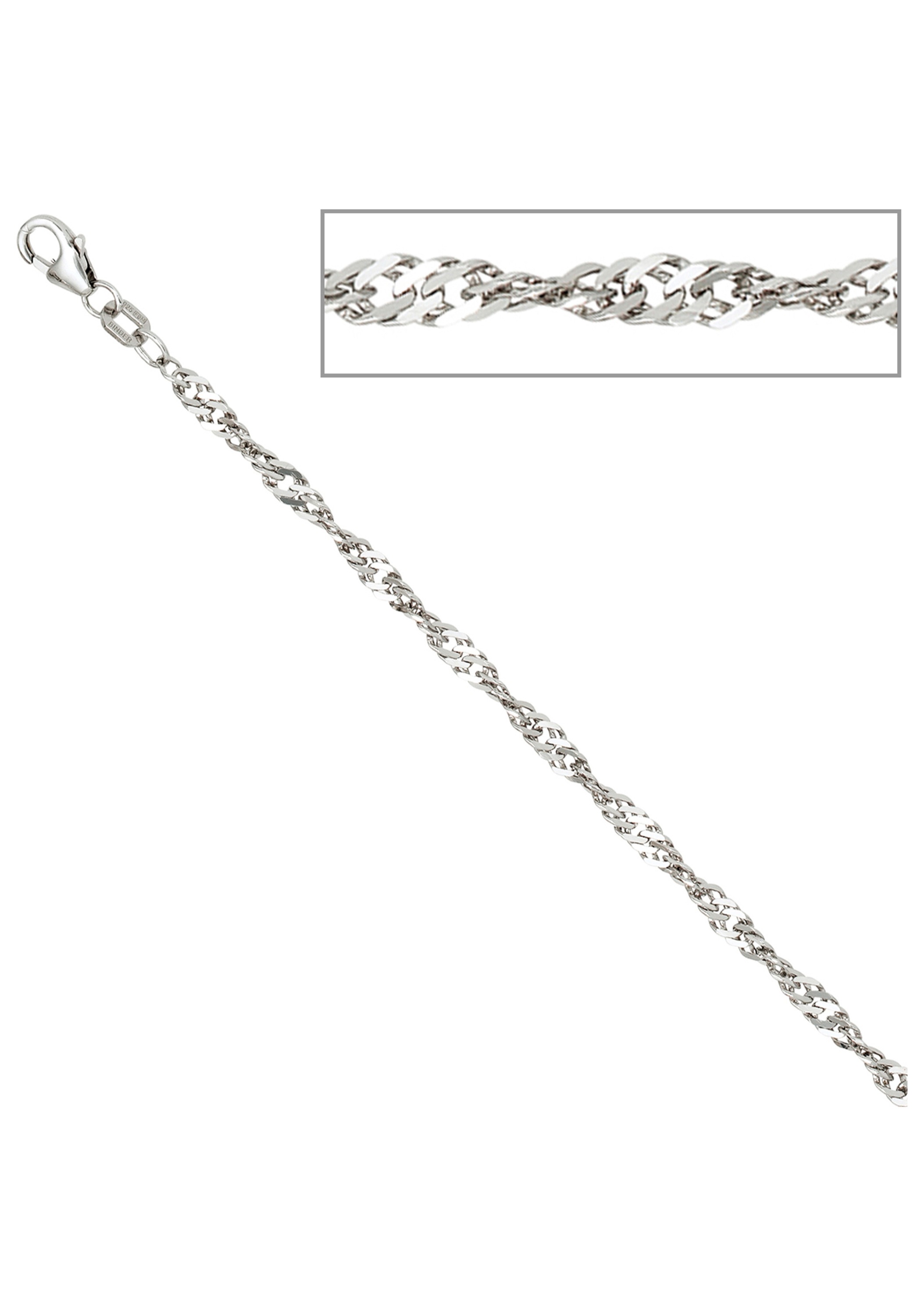 JOBO Silberkette, Singapurkette 925 Silber 42 cm 2,9 mm