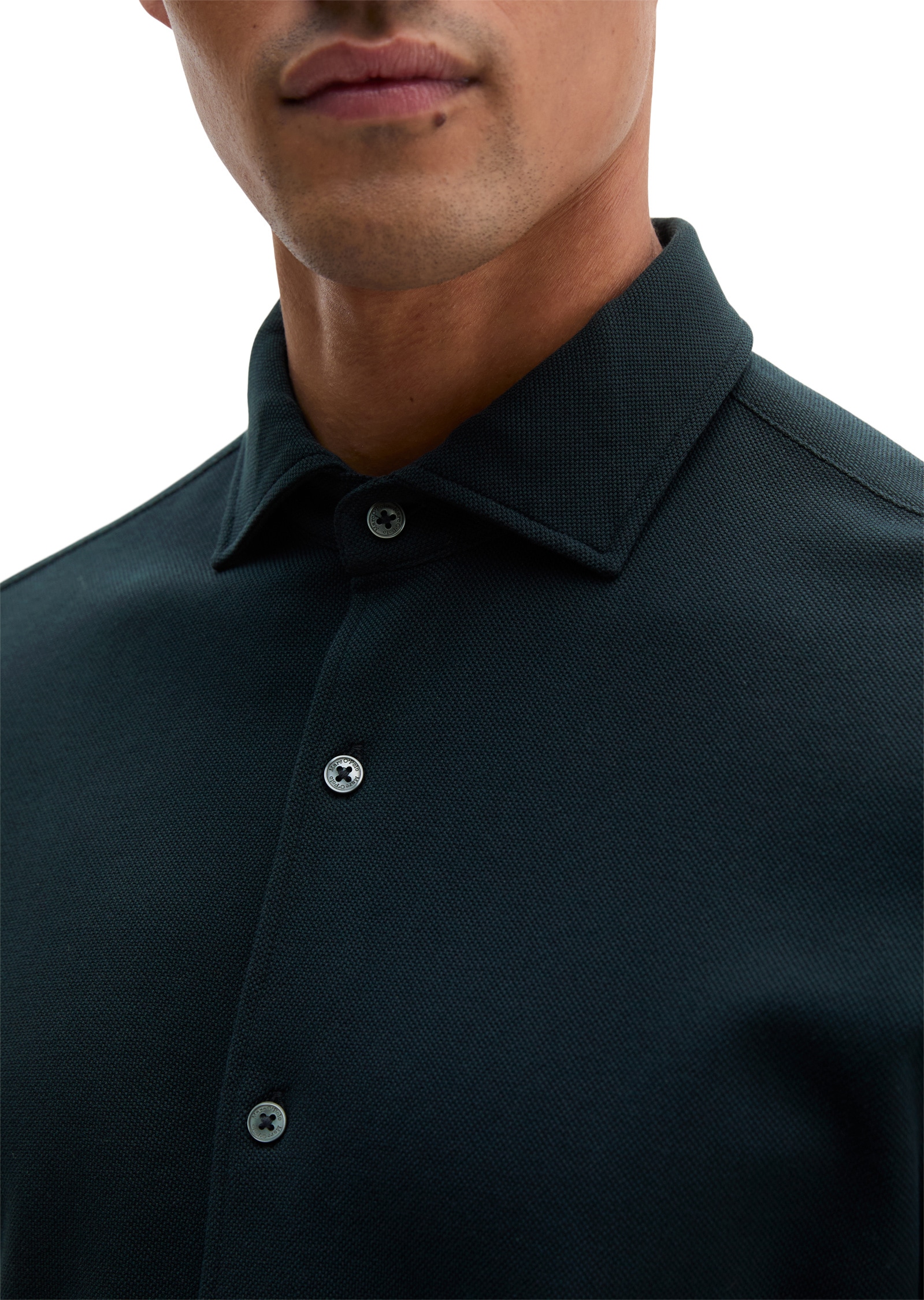 Marc O'Polo Langarmhemd »aus Bio-Baumwoll-Piqué«