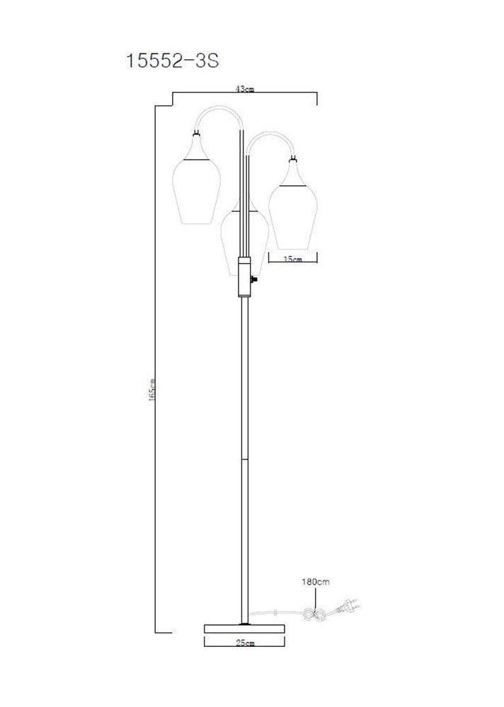 GLOBO LIGHTING Stehlampe »LAVUS«, Leuchtmittel E27 | ohne Leuchtmittel, Stehleuchte/Glas/kupferfarben/goldfarben/Wohnzimmer/Flur/Vorraum