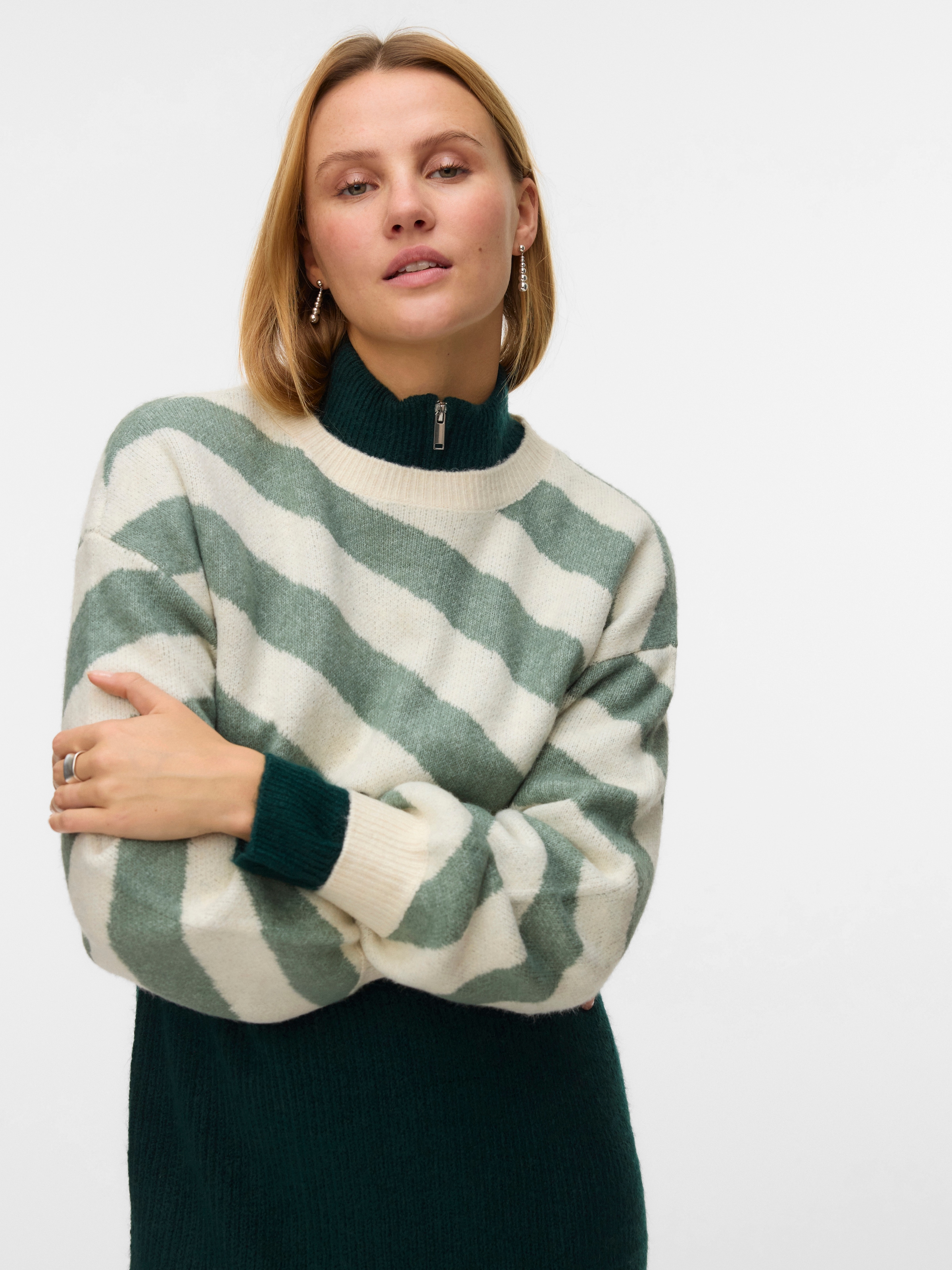 Vero Moda Rundhalspullover "VMLARA LS O-NECK PULLOVER GA BOO REP" günstig online kaufen