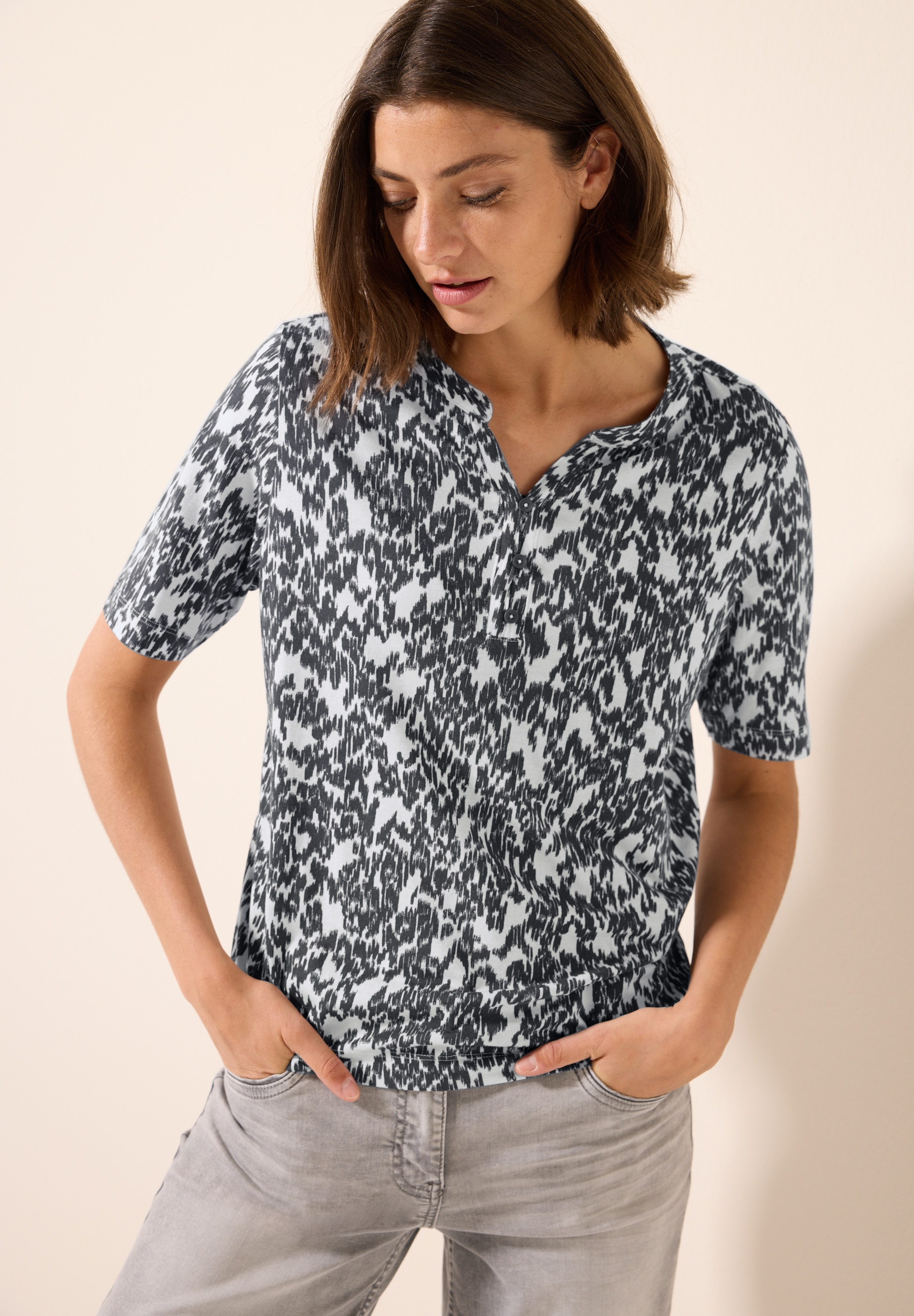 Cecil T-Shirt, im Tunika-Look und und mit Minimal-Print günstig online kaufen