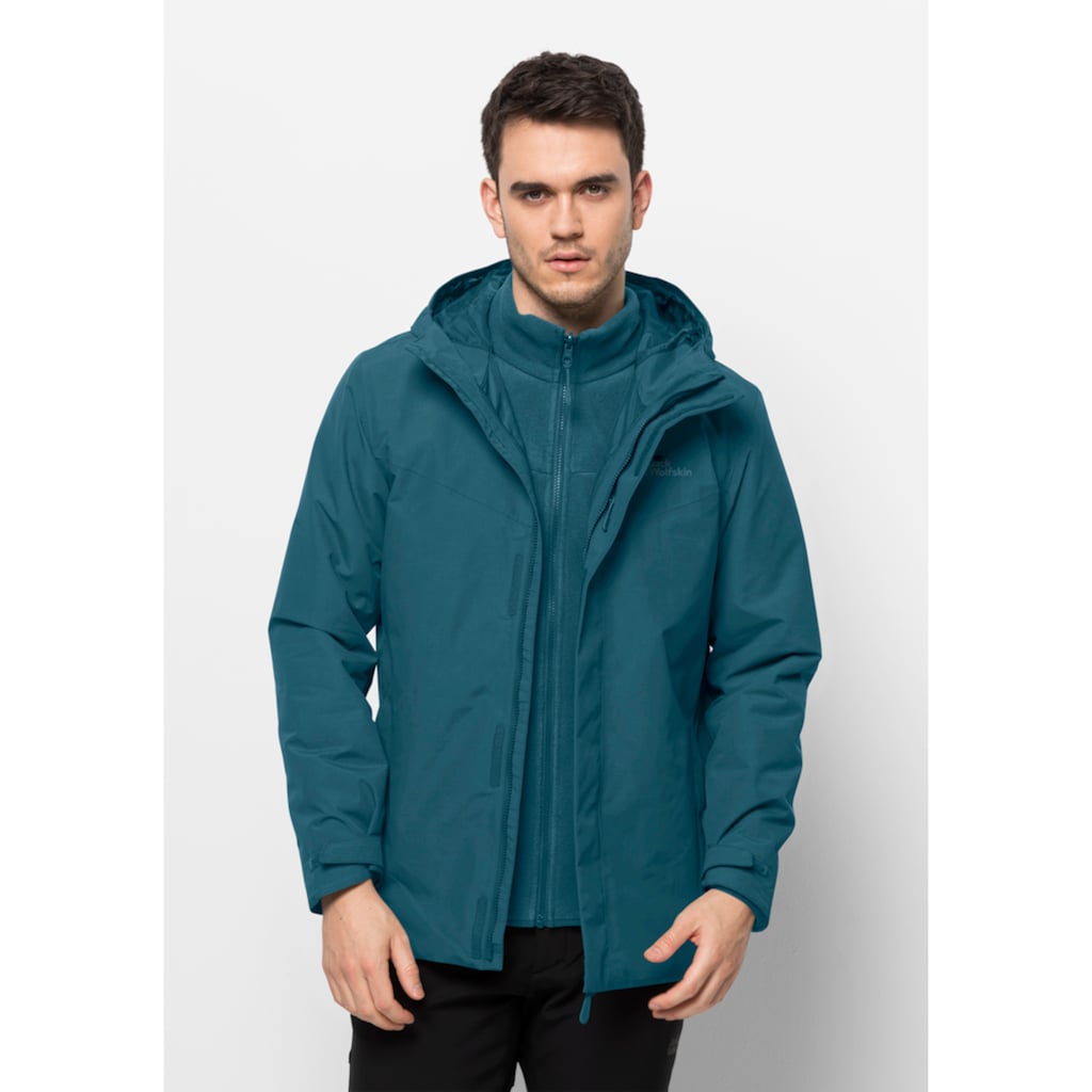 Jack Wolfskin 3-in-1-Funktionsjacke »ALTENBERG 3IN1 JKT M«, (2 teilig), mit Kapuze