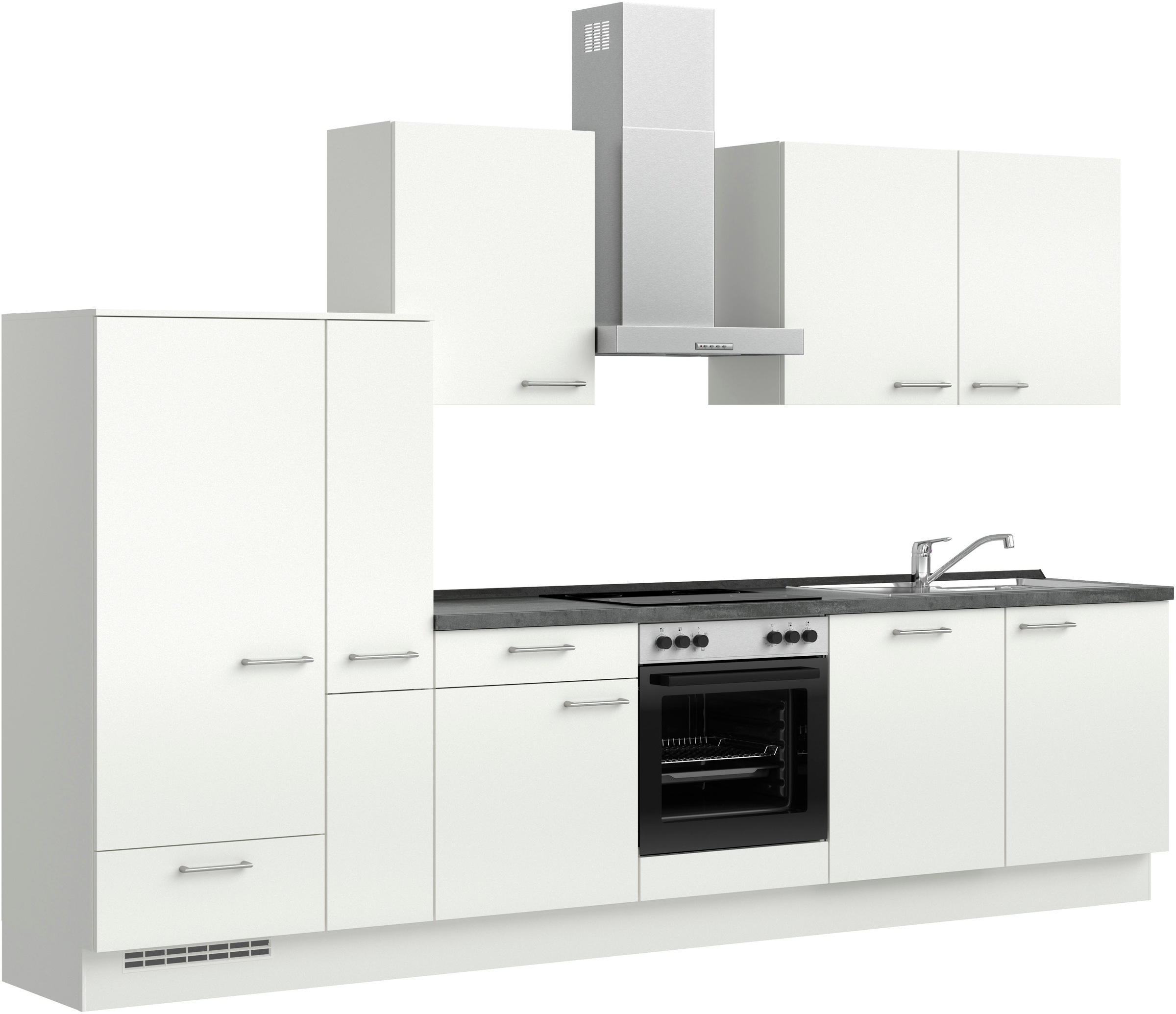 nobilia® Küchenzeile »"Laser I"«, vormontiert, Ausrichtung wählbar, Breite 330 cm, wahlw. mit E-Geräten