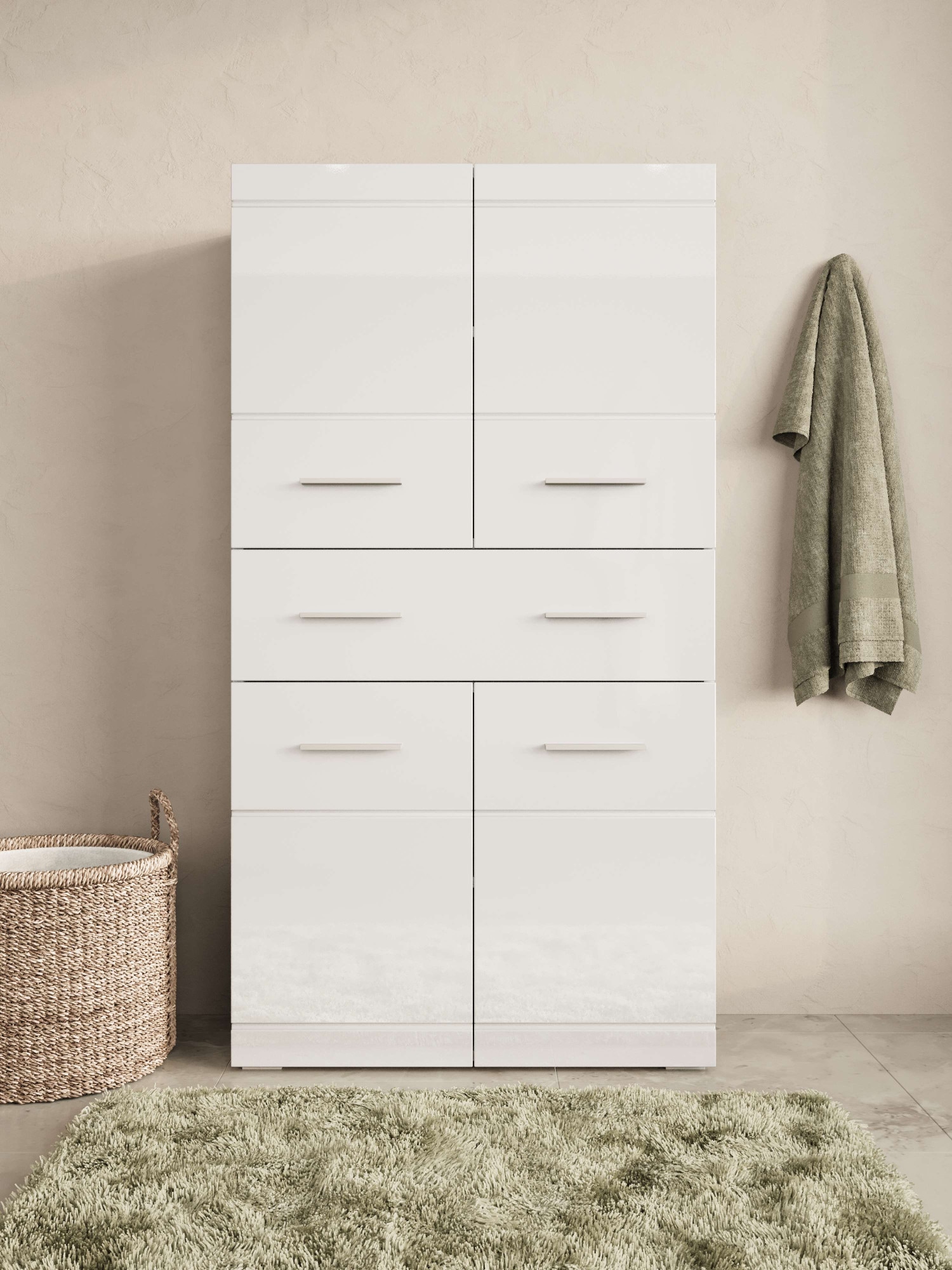 OTTO home Midischrank »Föhr« minimalistisch, zeitlos, hochglänzend