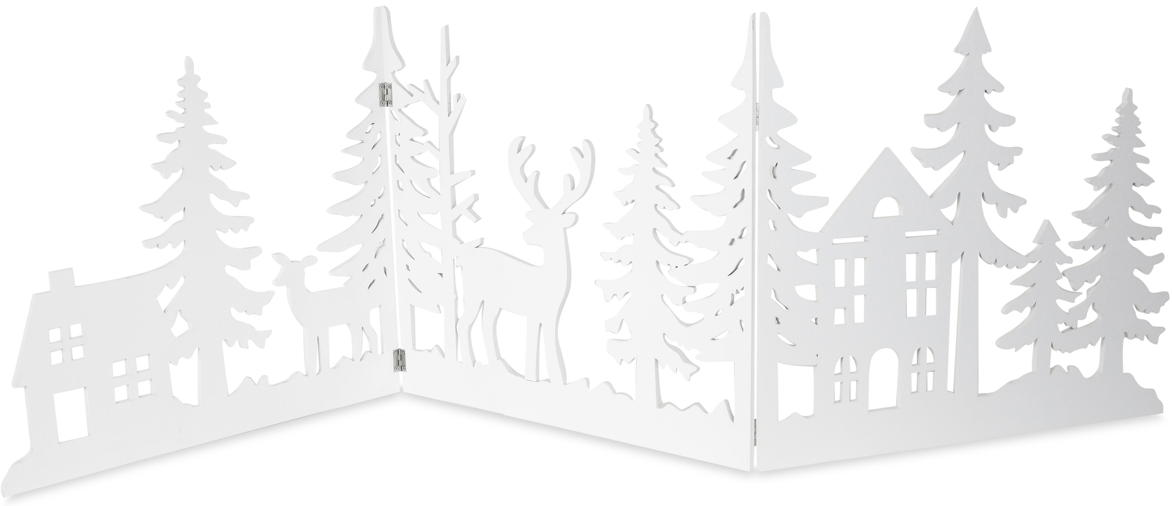 RIFFELMACHER & WEINBERGER Weihnachtsszene "Winterlandschaft, Weihnachtsdeko", Silhouette aus Holz, Länge 134 cm, Höhe 40