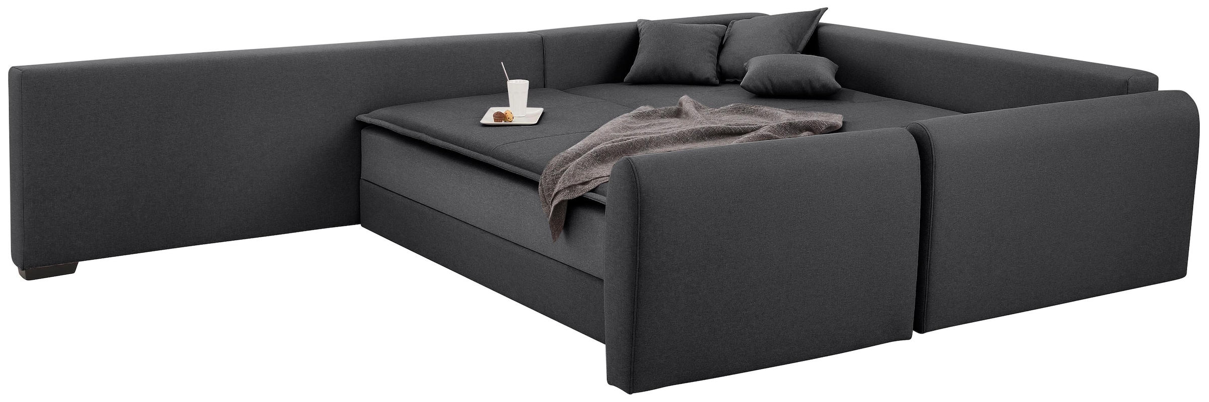 Home affaire Ecksofa »Fernando L-Form«, mit Boxspring: Dauerschlaffunktion durch Drehen und Zusammenschieben