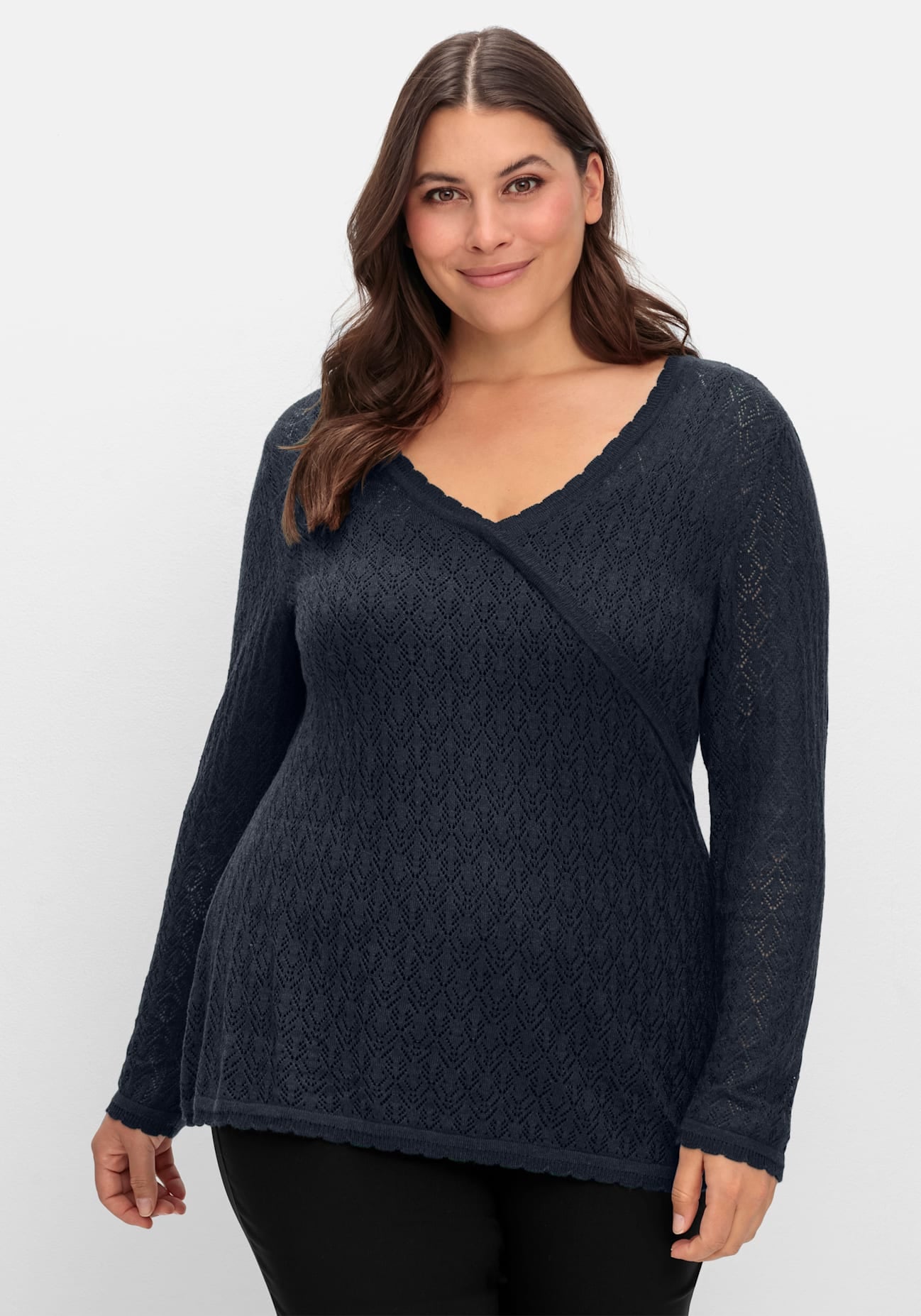 Sheego V-Ausschnitt-Pullover "V-Ausschnitt-Pullover" günstig online kaufen