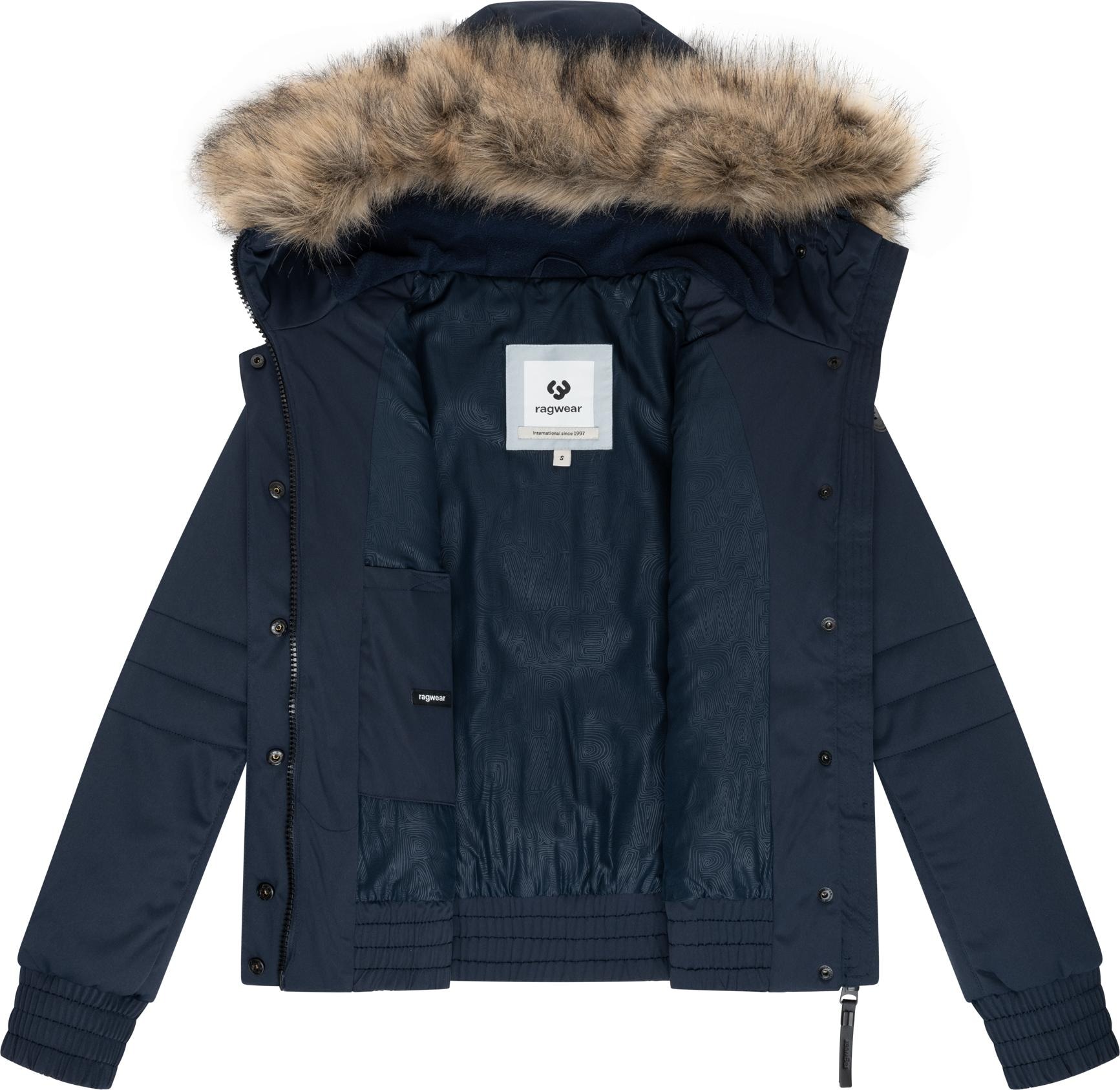 Ragwear Winterjacke »Deluxia YOUMODO« mit Kapuze modische Damen Bomberjacke mit Kunstfell