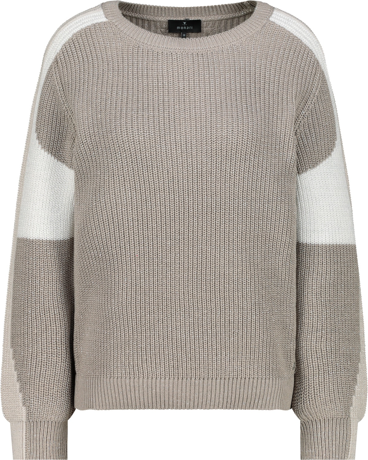 Monari Strickpullover »Pullover Colorblock Perlfang«, Mit Rundhalsausschnitt