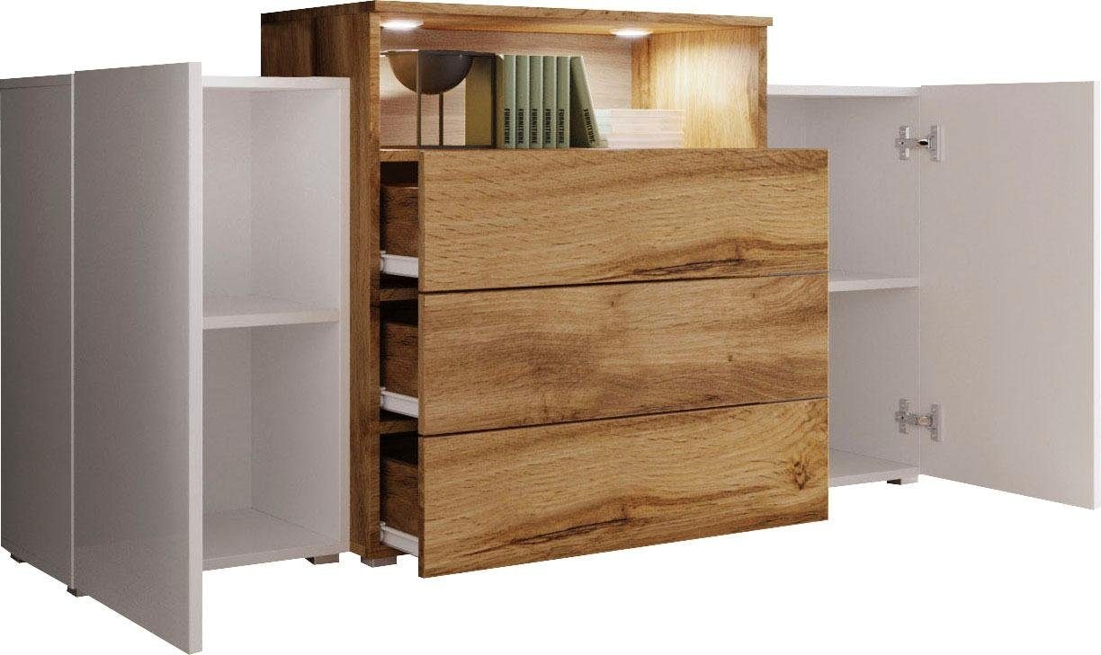 INOSIGN Sideboard "URBAN III", Moderne Kommode mit 3 Schubladen und 4 Fäche günstig online kaufen