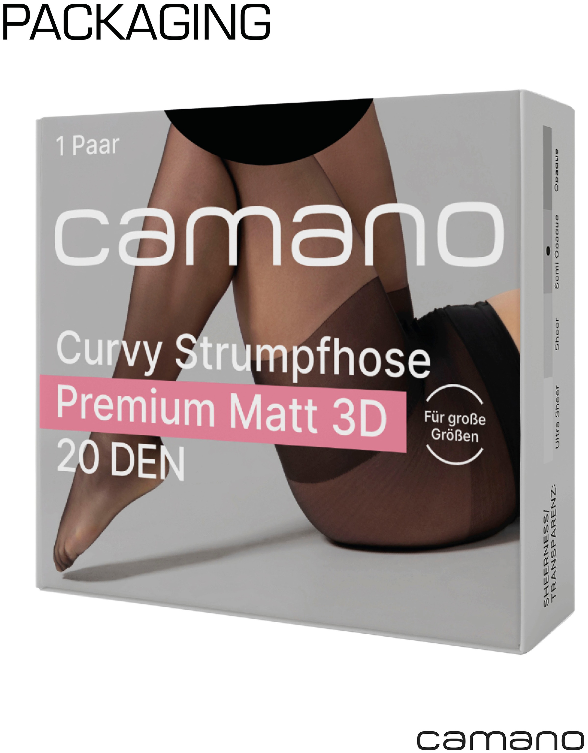 Camano Feinstrumpfhose »fine curvy«, (1 St.), mit nahtlosem Bundabschluss