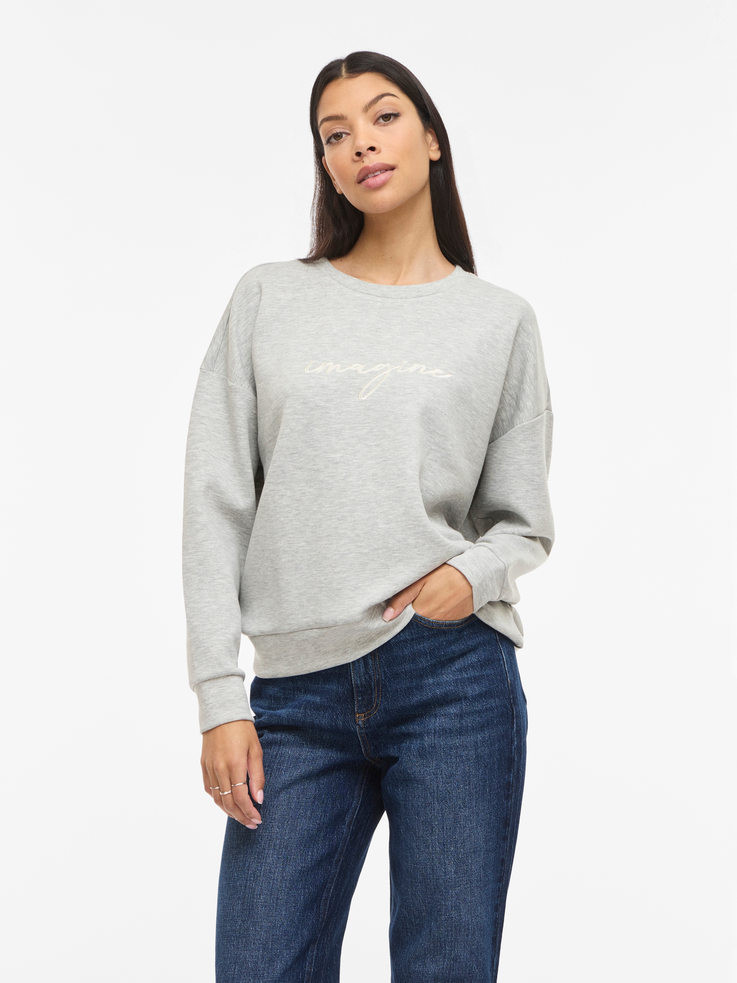 Vila Sweater "VISIFFI IMAGINE O-NECK L/S TOP/PB" günstig online kaufen