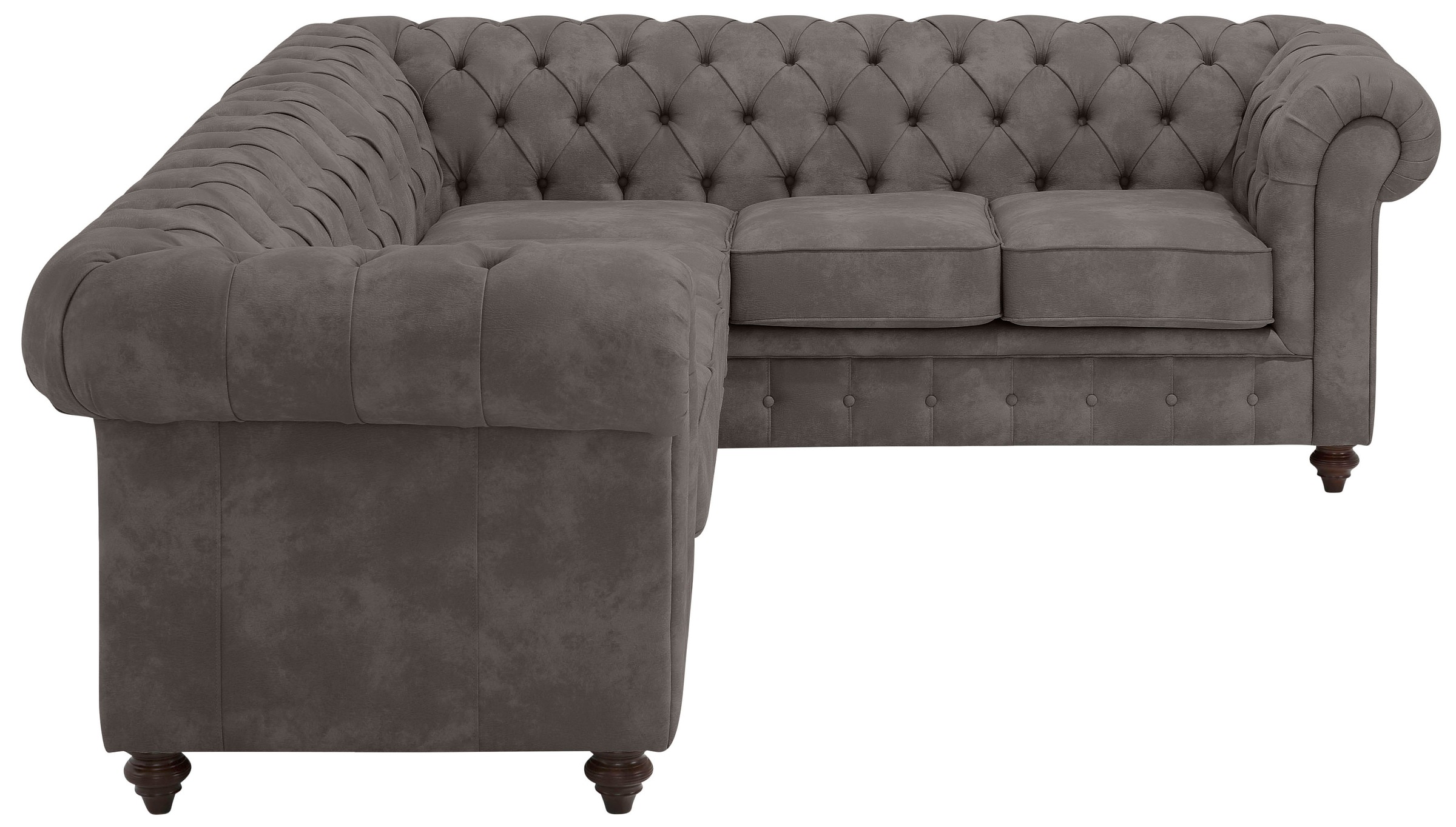 Home affaire Chesterfield-Sofa "Chesterfield Ecksofa, auch in Leder L-Form", hochwertige Knopfheftung, langer Schenkel l