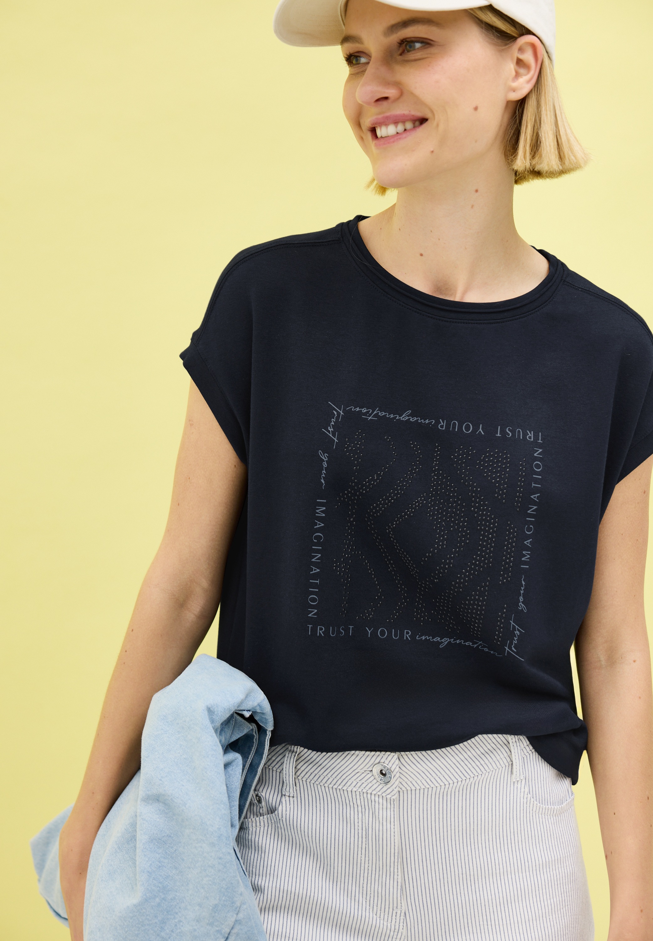 Cecil T-Shirt, mit Glitzer Print günstig online kaufen