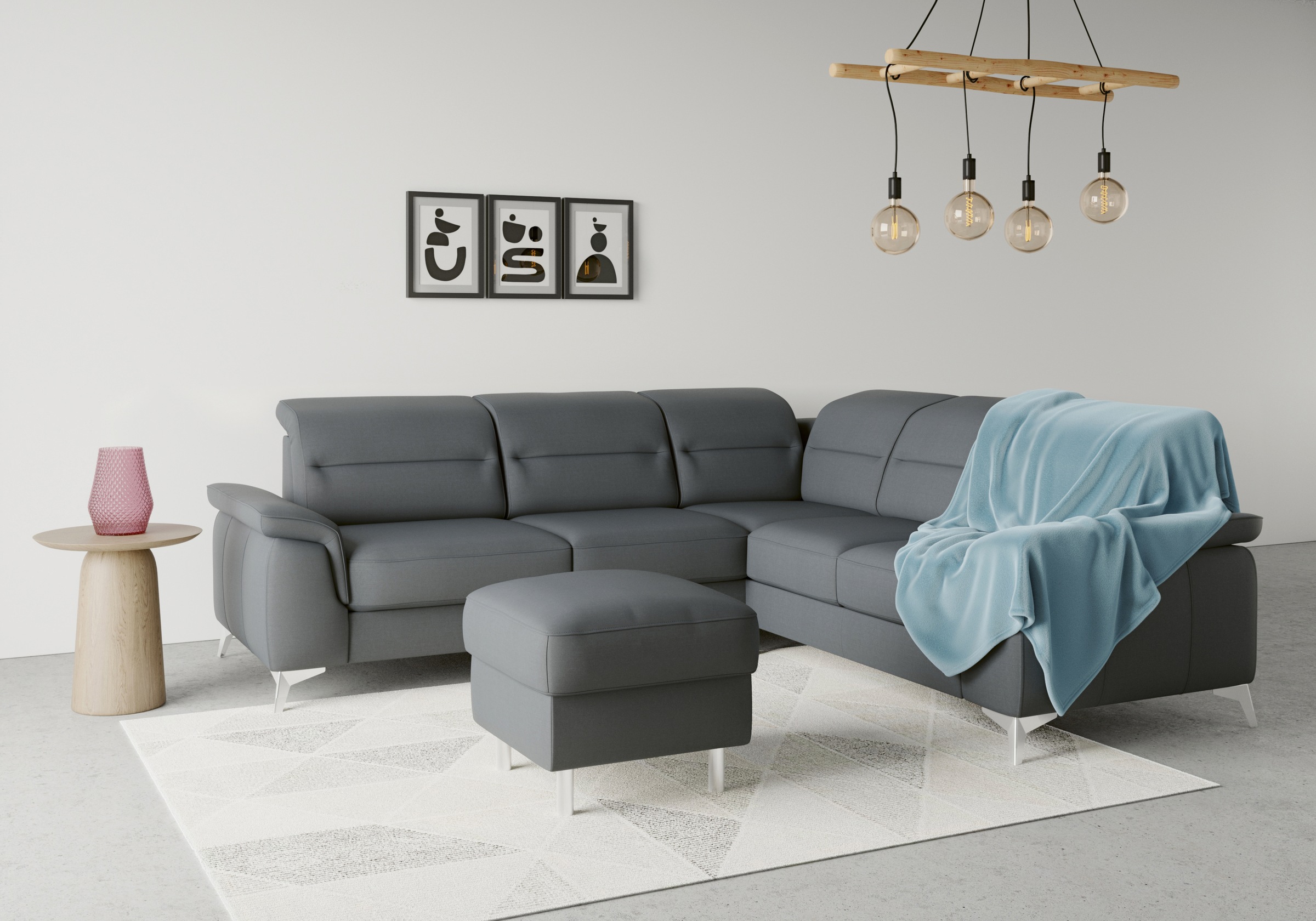 sit&more Ecksofa "Sinatra L-Form" optional mit Kopfteilverstellung und Armteilfunktion