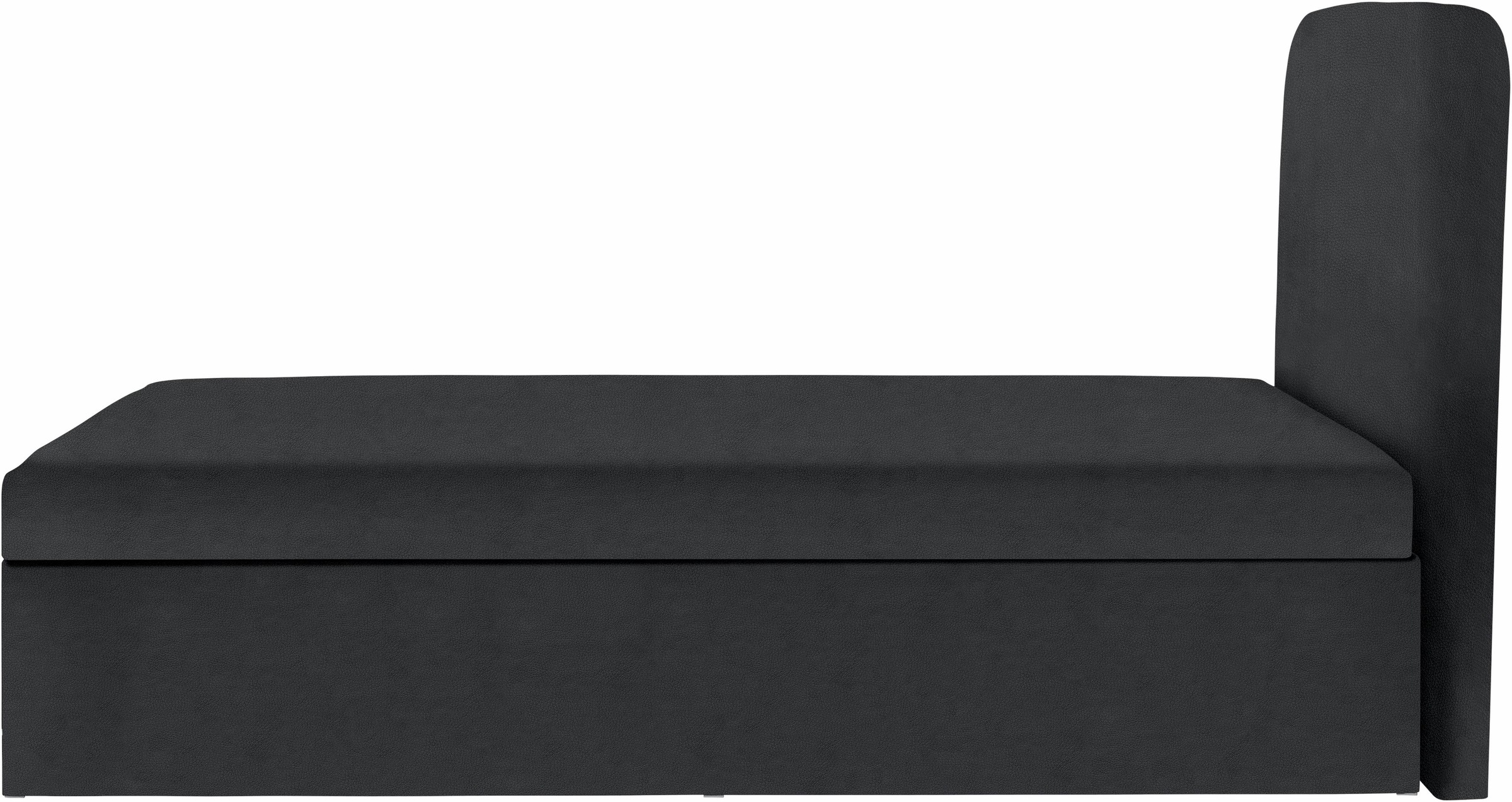 Boxspringbett, schwarz, B:105cm L:212cm, Box und Kopfteil: Microvelours (100% Polyester) oder Kunstleder (Polyurethan);Bezug der Obermatratze: 100% Polyester, WESTFALIA SCHLAFKOMFORT, Komplettbetten, Boxspringbett, wahlweise mit Bettkasten 6