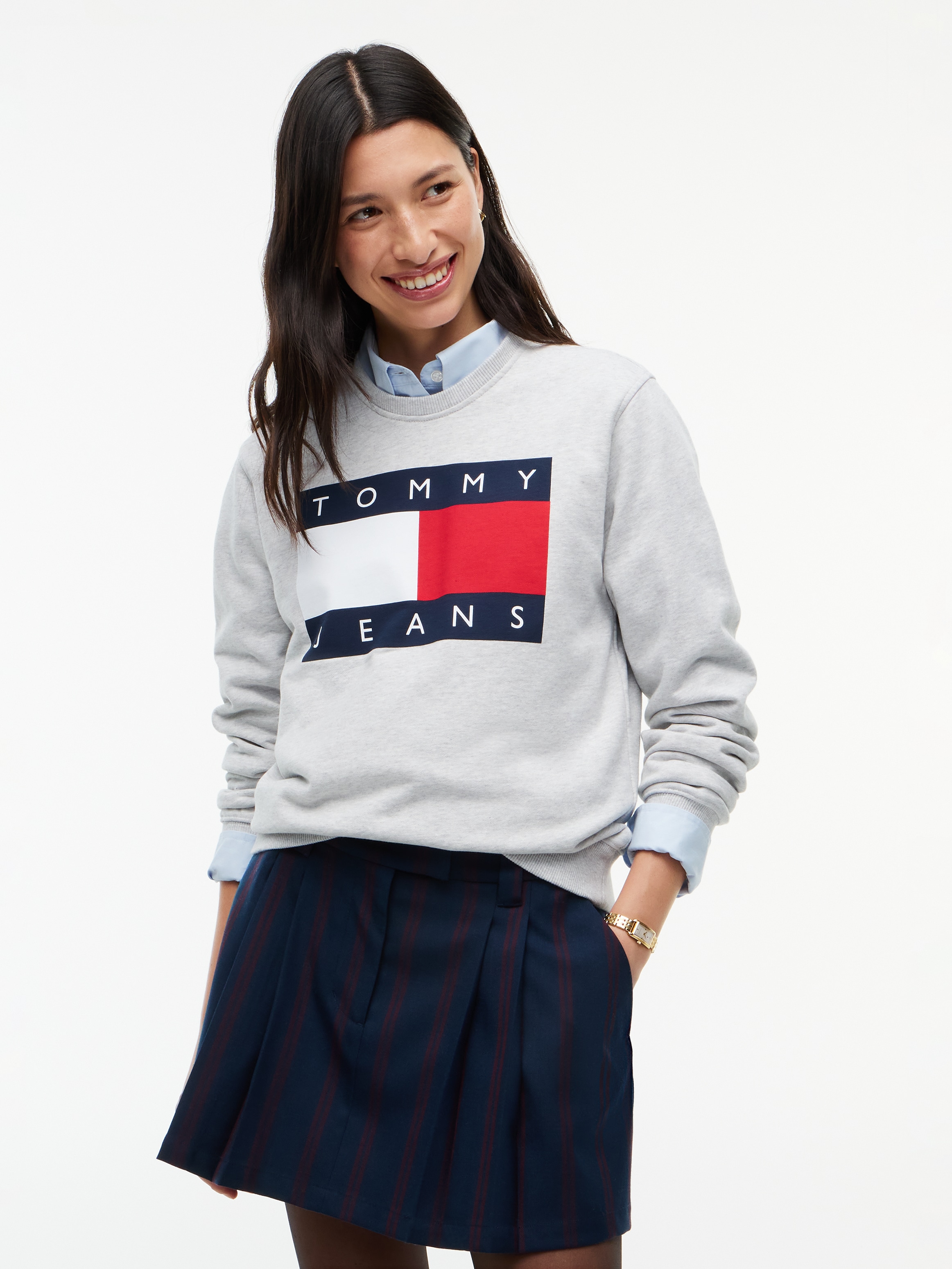 Tommy Jeans Sweatshirt "TJW REG FLAG CREW", Baumwolle