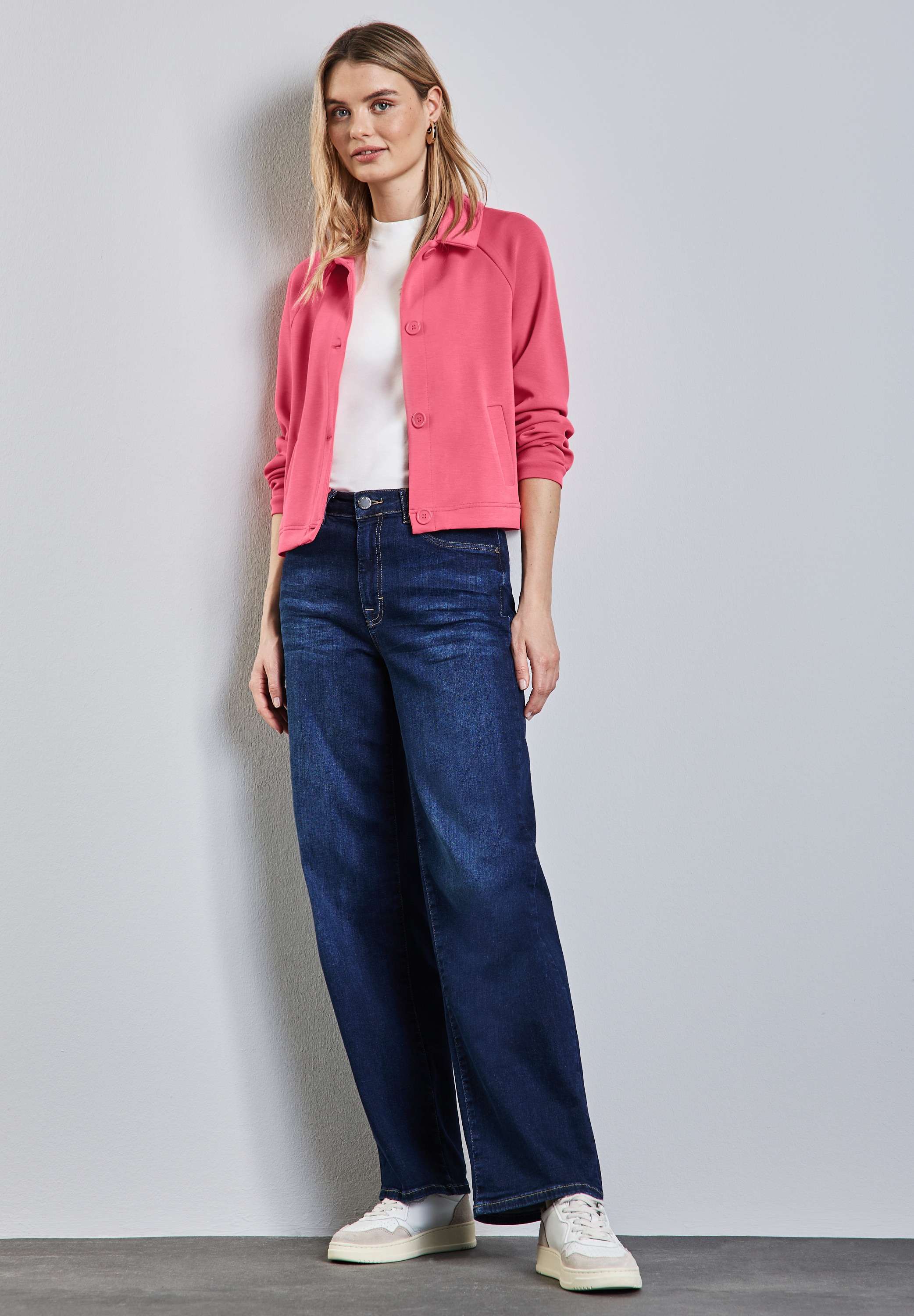STREET ONE Sweatjacke, im Silk-Look