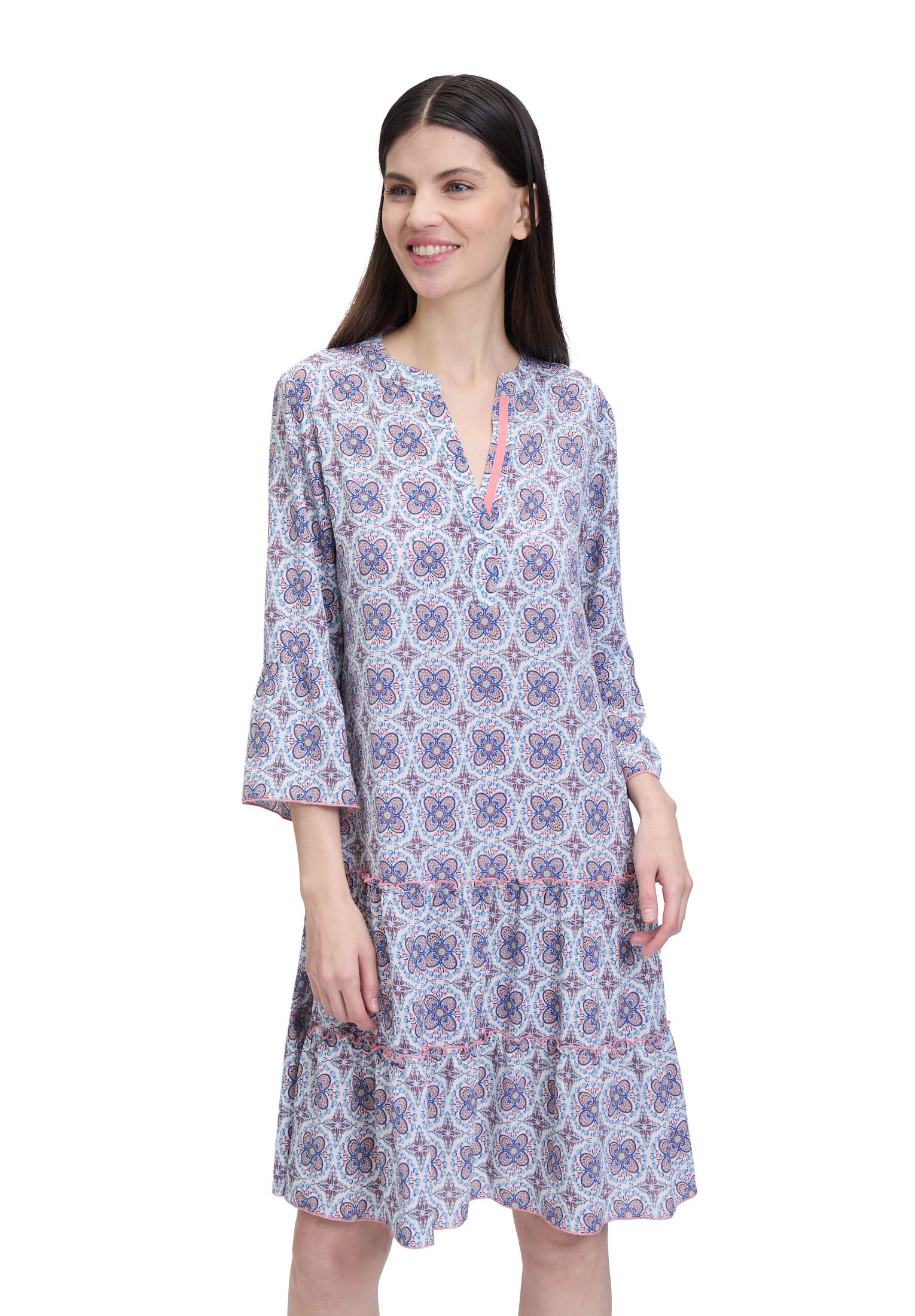 Cartoon Druckkleid "Cartoon Damen Sommerkleid Casual-Kleid mit Stufen", Dru günstig online kaufen