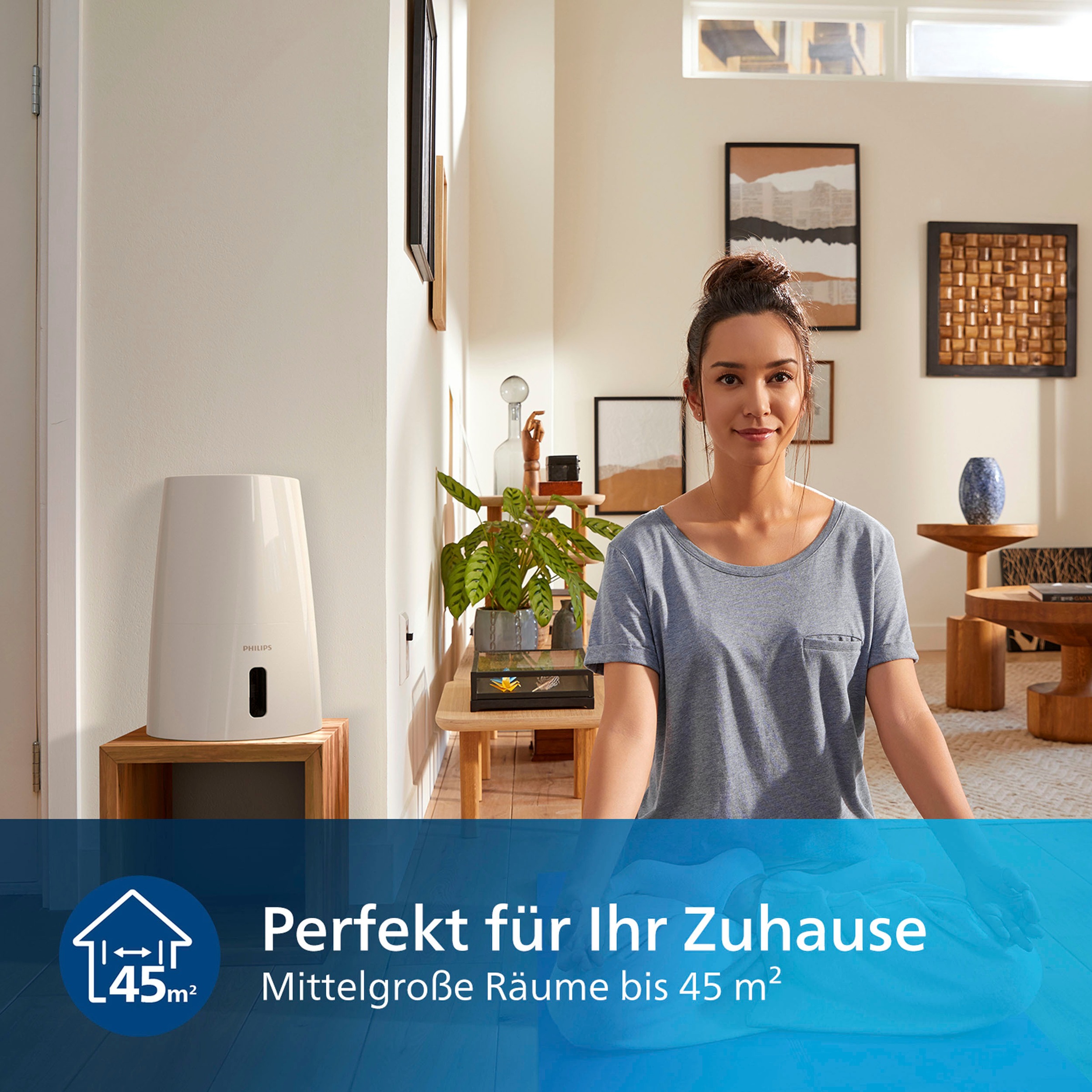 Philips Luftbefeuchter "HU3916/10 3000 Serie" 3 l Wassertank für 45 m² Räum günstig online kaufen