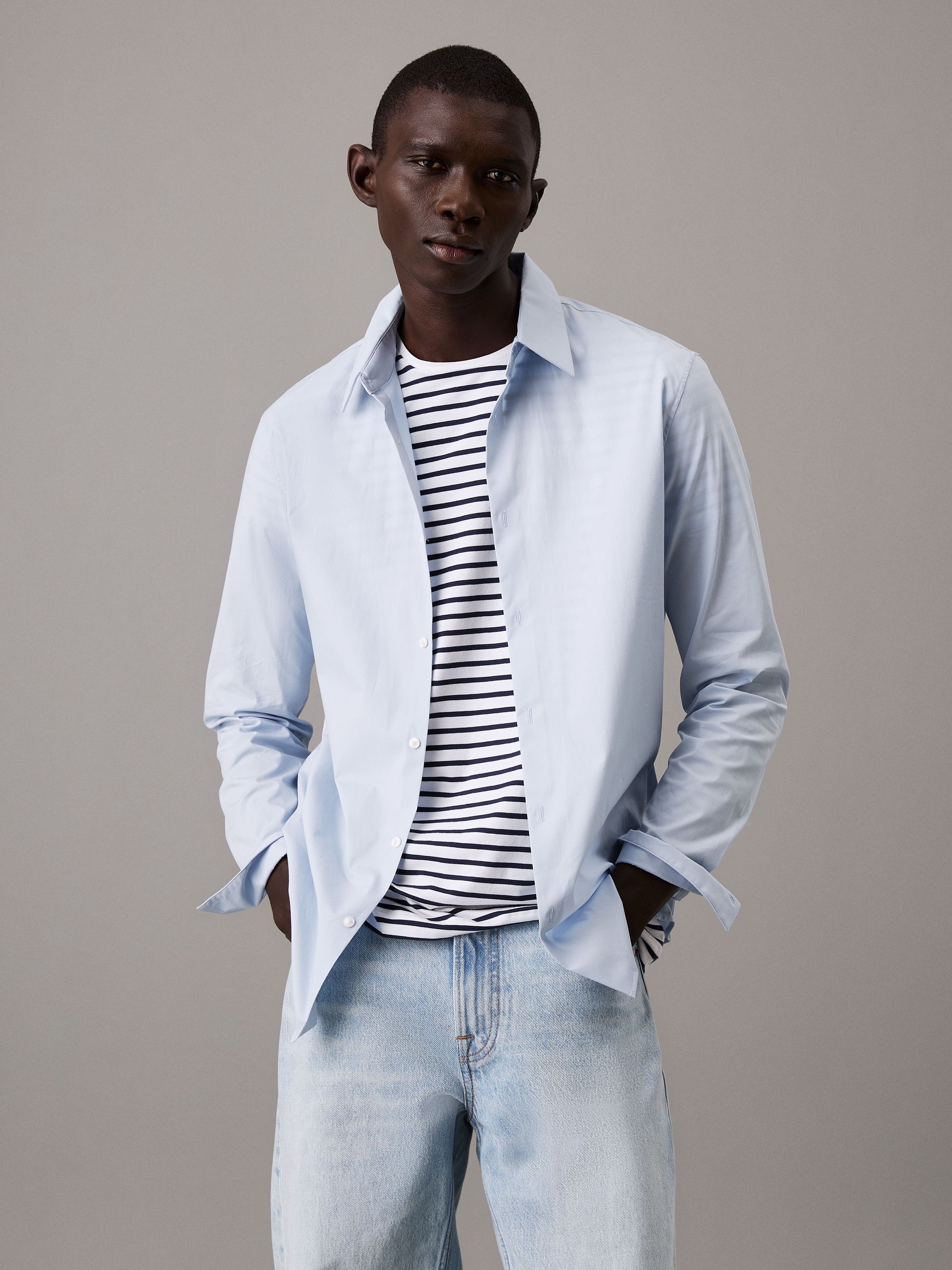 Calvin Klein Langarmhemd "LS SOLID STRETCH SLIM SHIRT", in Unifarbe günstig online kaufen