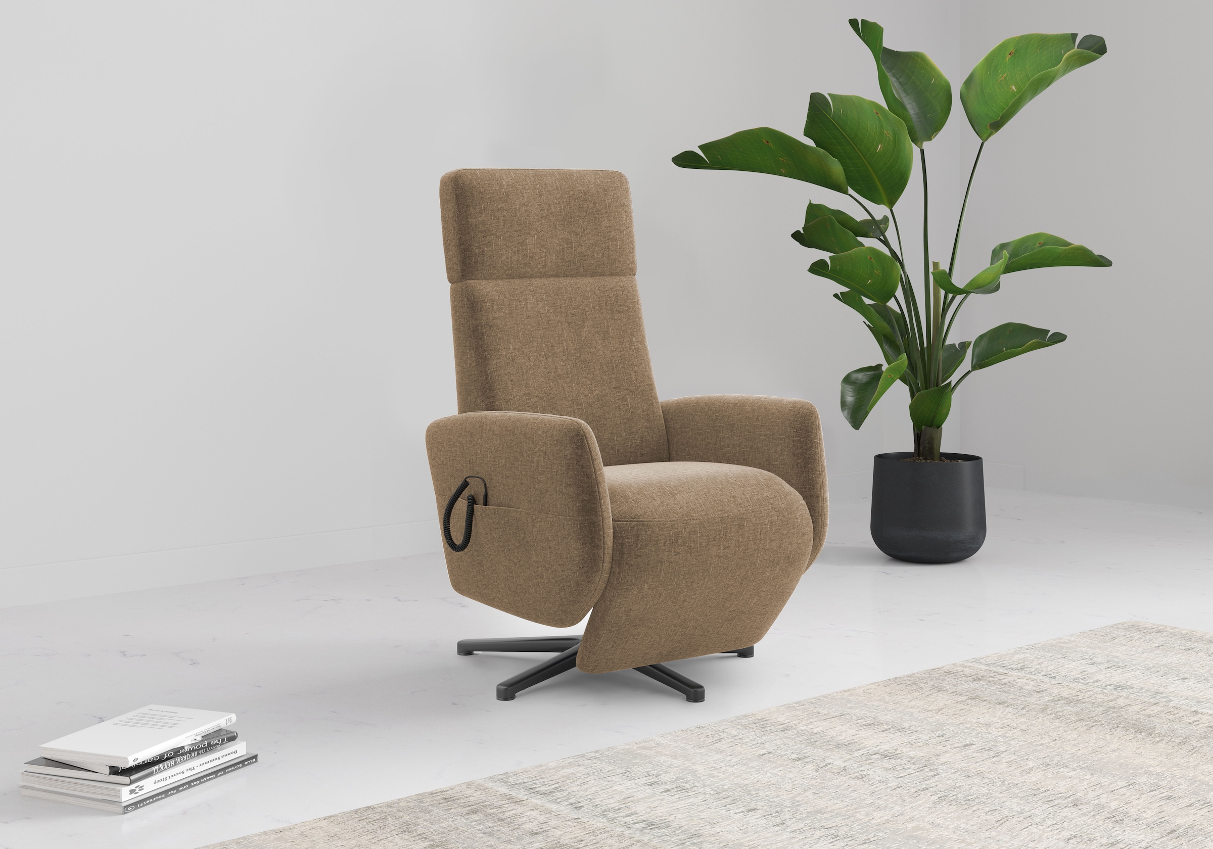 OTTO home TV-Sessel "Rochelle, inkl. Kopfteilverstellung & 360 Drehfunktion" 1 Stk. tlg. wahlweise mit 2 Motoren, Akku & Aufstehhilfe