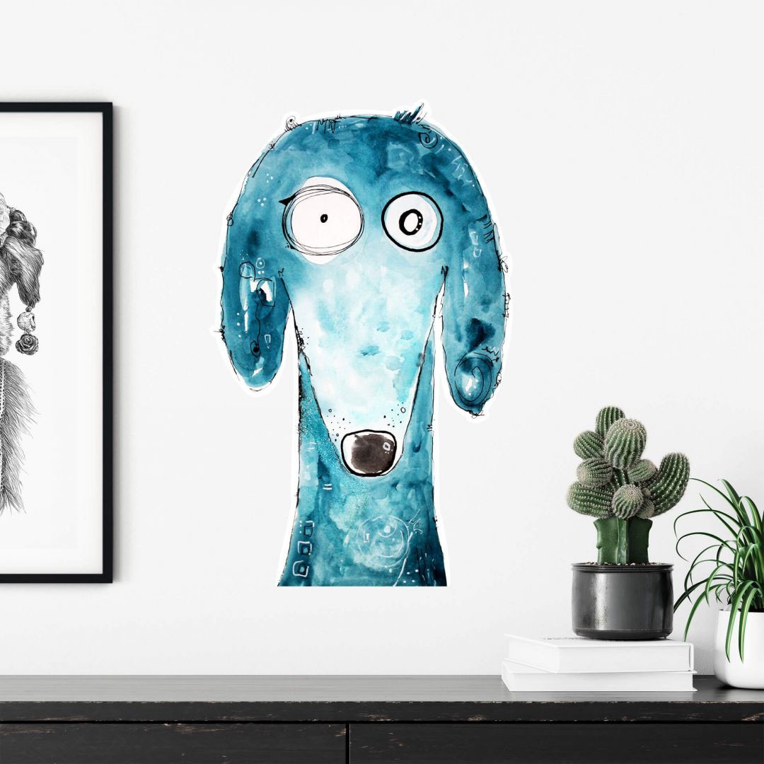 Wall-Art Wandtattoo »Lebensfreude - Hund Tobi Blau«, (1 St.) kaufen | BAUR
