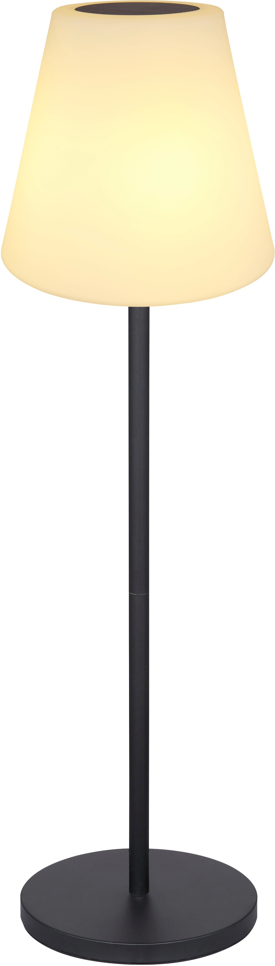 GLOBO LIGHTING LED Solarleuchte »SOLARLEUCHTE METALL« LED-Modul 1 Stk. Warmweiß Solarleuchte Schwarz, Opal, dimmbar, RGB, Fernbedienung, LED 0,1W