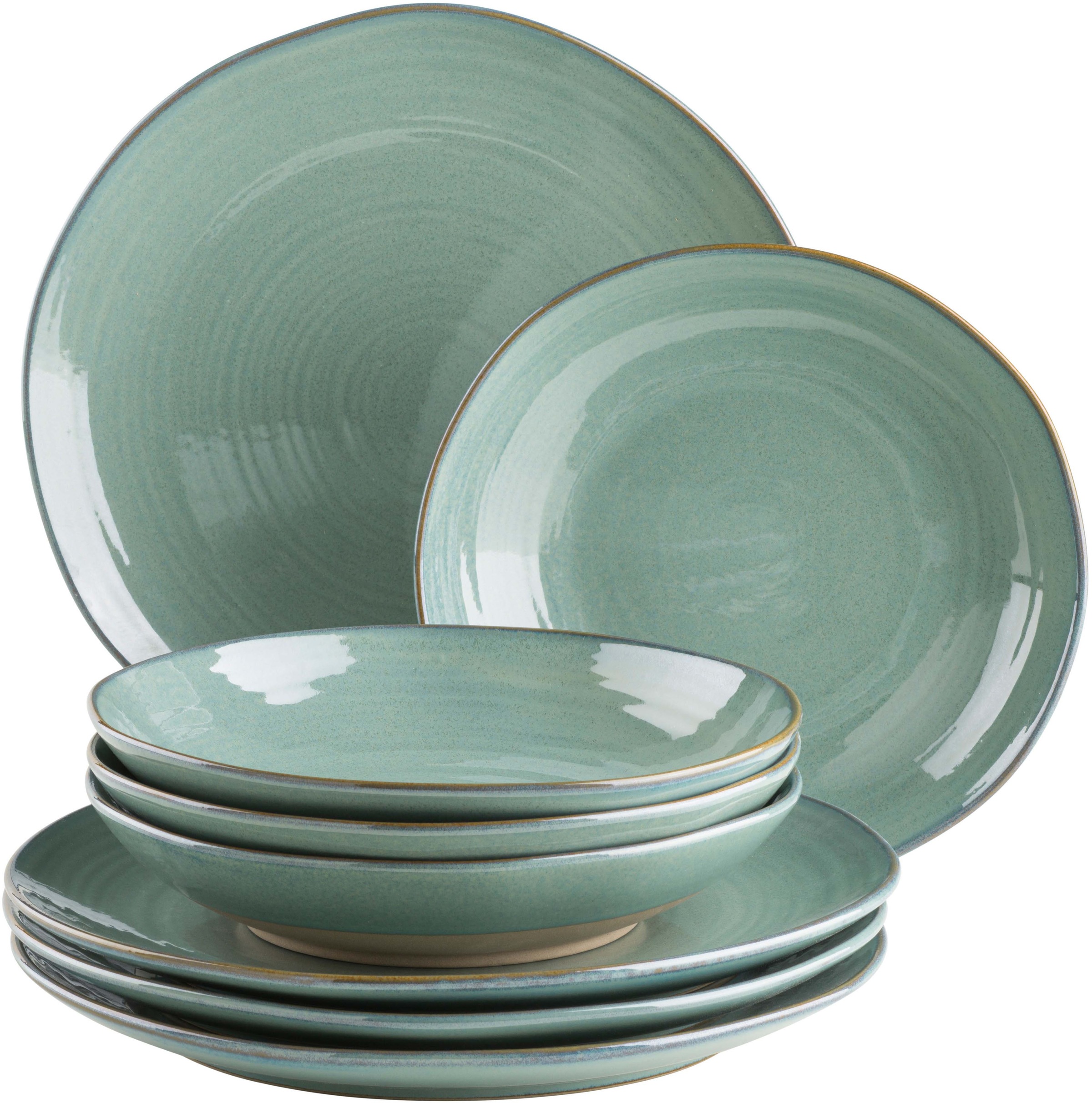 Mäser Türkis Tafelservice "Nottingham Geschirr-Set Keramik" Teller Set von Baur
