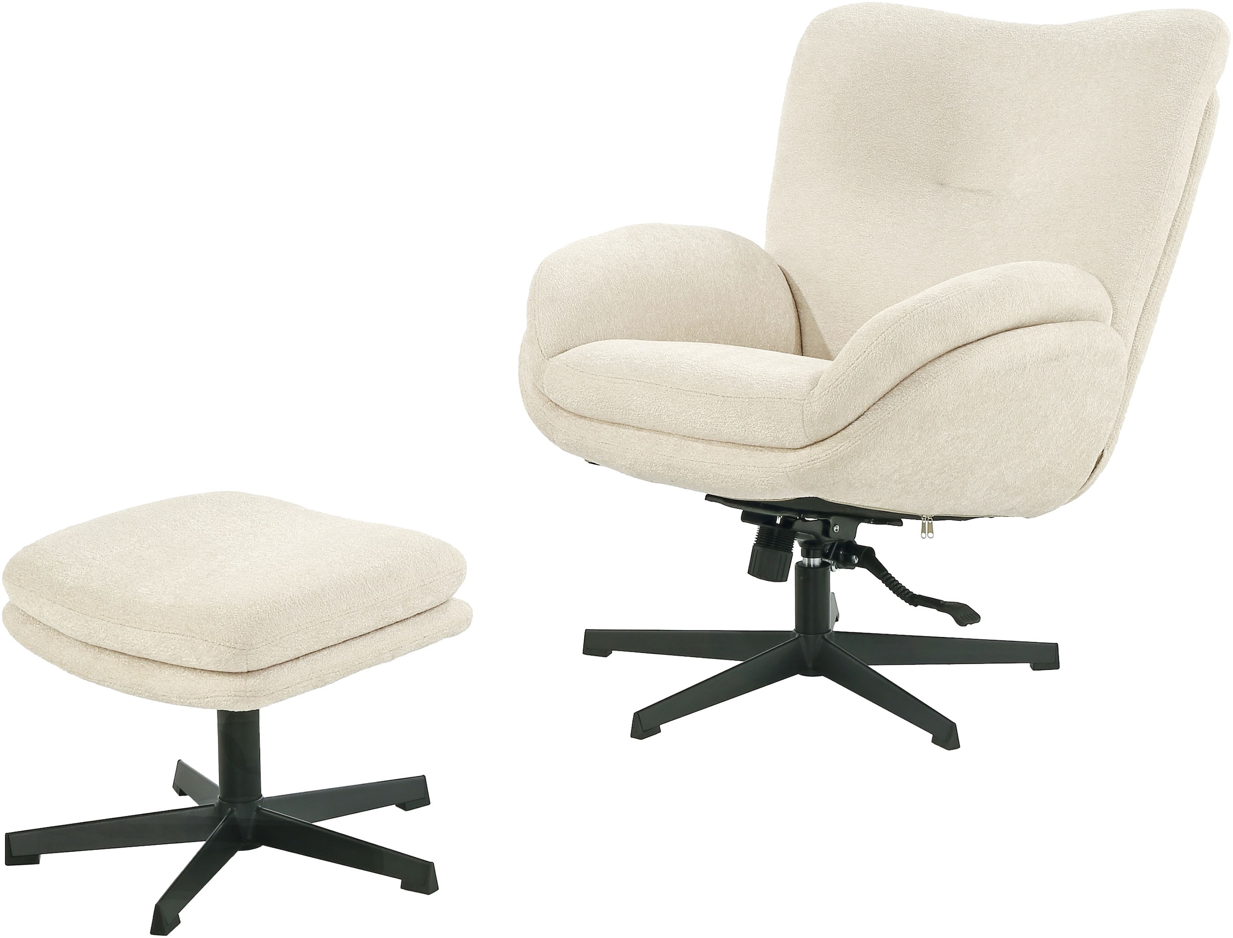 Jockenhöfer Gruppe Relaxsessel »Hawaii« inklusive Hocker, 360° Drehfunktion, feststellbare Wipp-Funktion