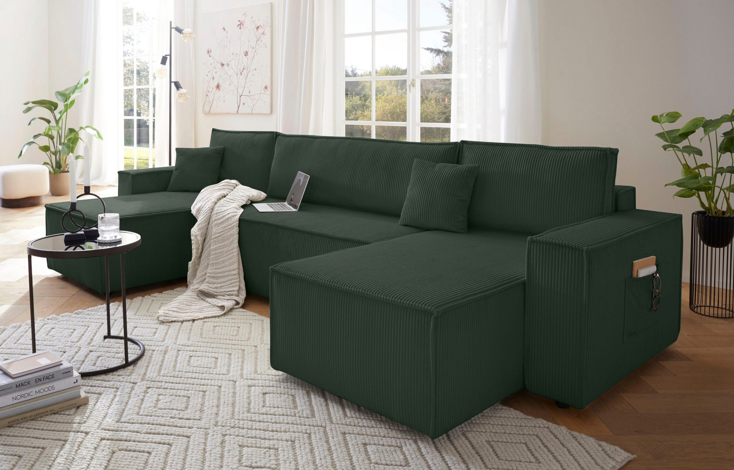 OTTO home Wohnlandschaft "CASSI L-Form, 311cm - OTTO. Verlässliche Qualität." Schlaffunktion (133/270), Bettkasten, Cord, Unser Tiefpreis