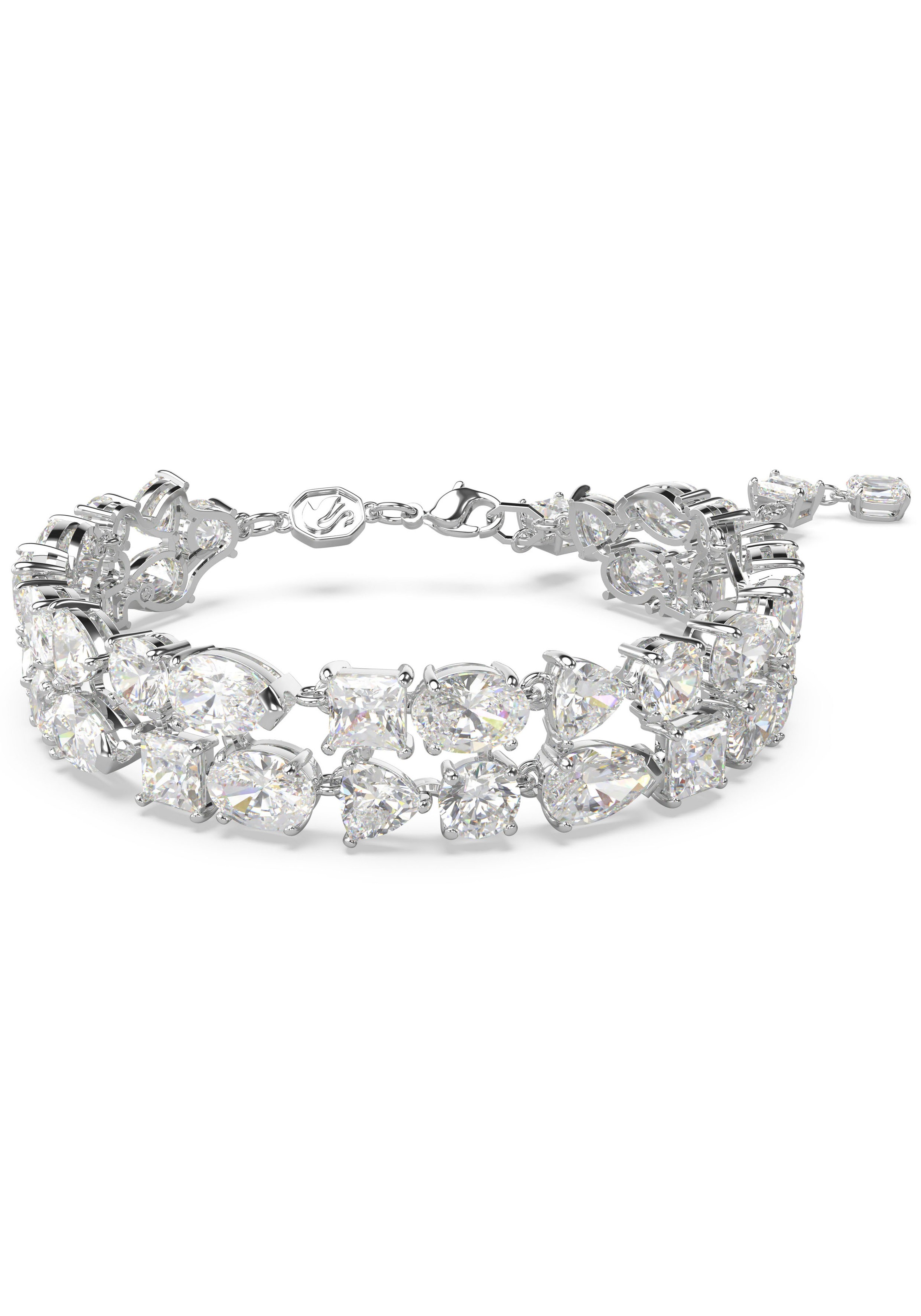 Armkette SWAROVSKI "Schmuck Geschenk Mesmera Armband" Gr. M, silber (metallfarben, kristallweiß, kristallweiß), Armbänder, Damen, M, Metall, glitzernd, glänzend, Armkette, mit Swarovski Zirkonia (synth.) 3