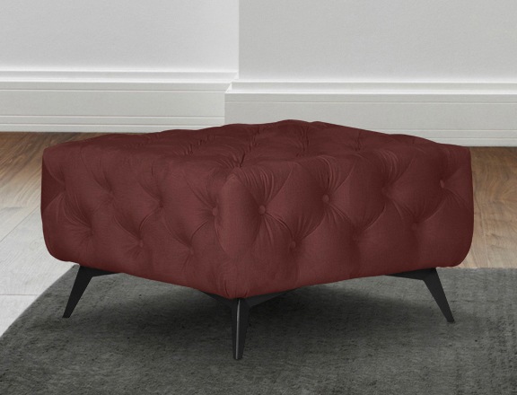 Home affaire Polsterhocker "Amaury" Chesterfield-Optik, Breite 80cm, Fußfar günstig online kaufen