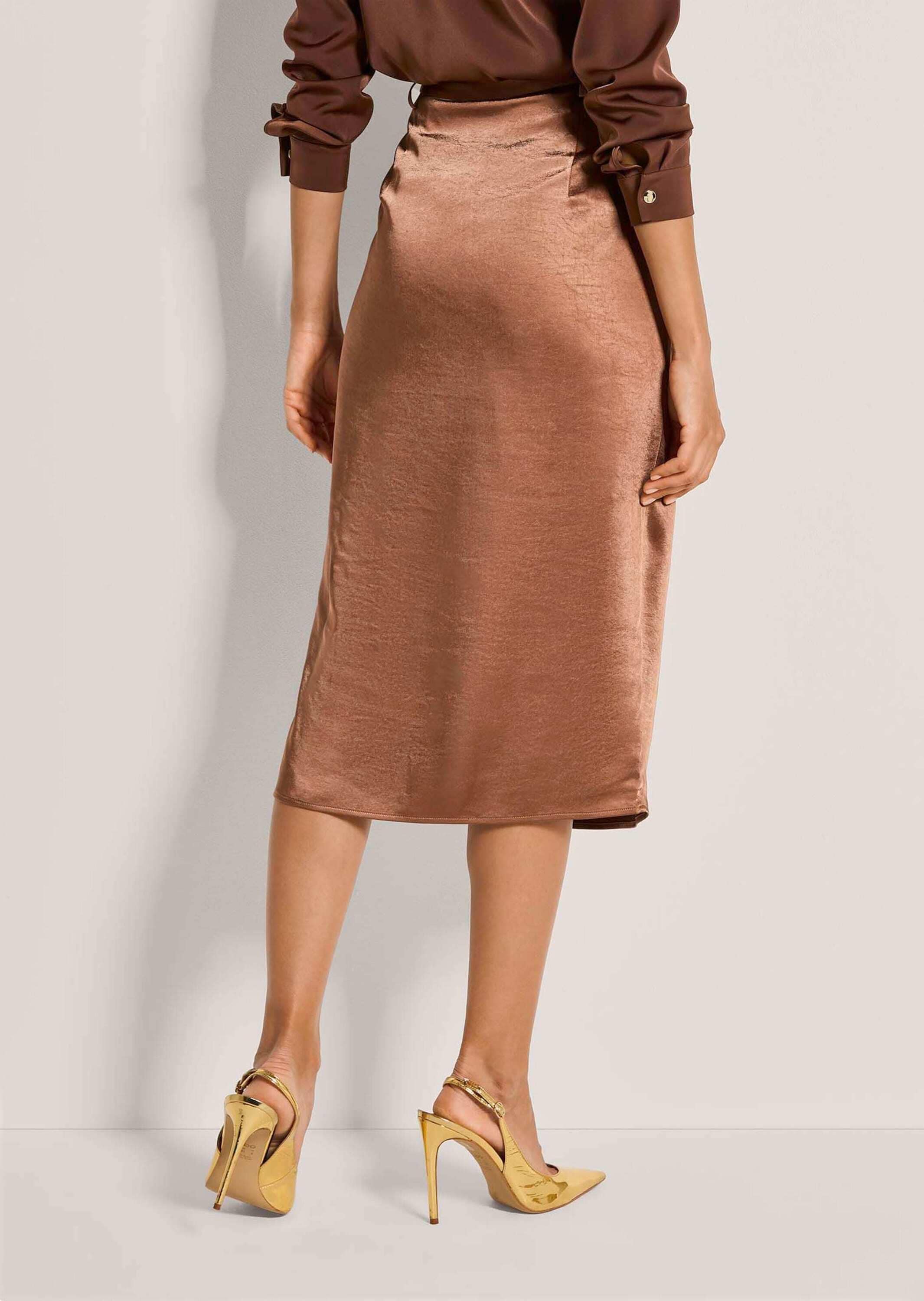 MADELEINE Midirock »Satinrock Midirock mit Seitenschlitz«